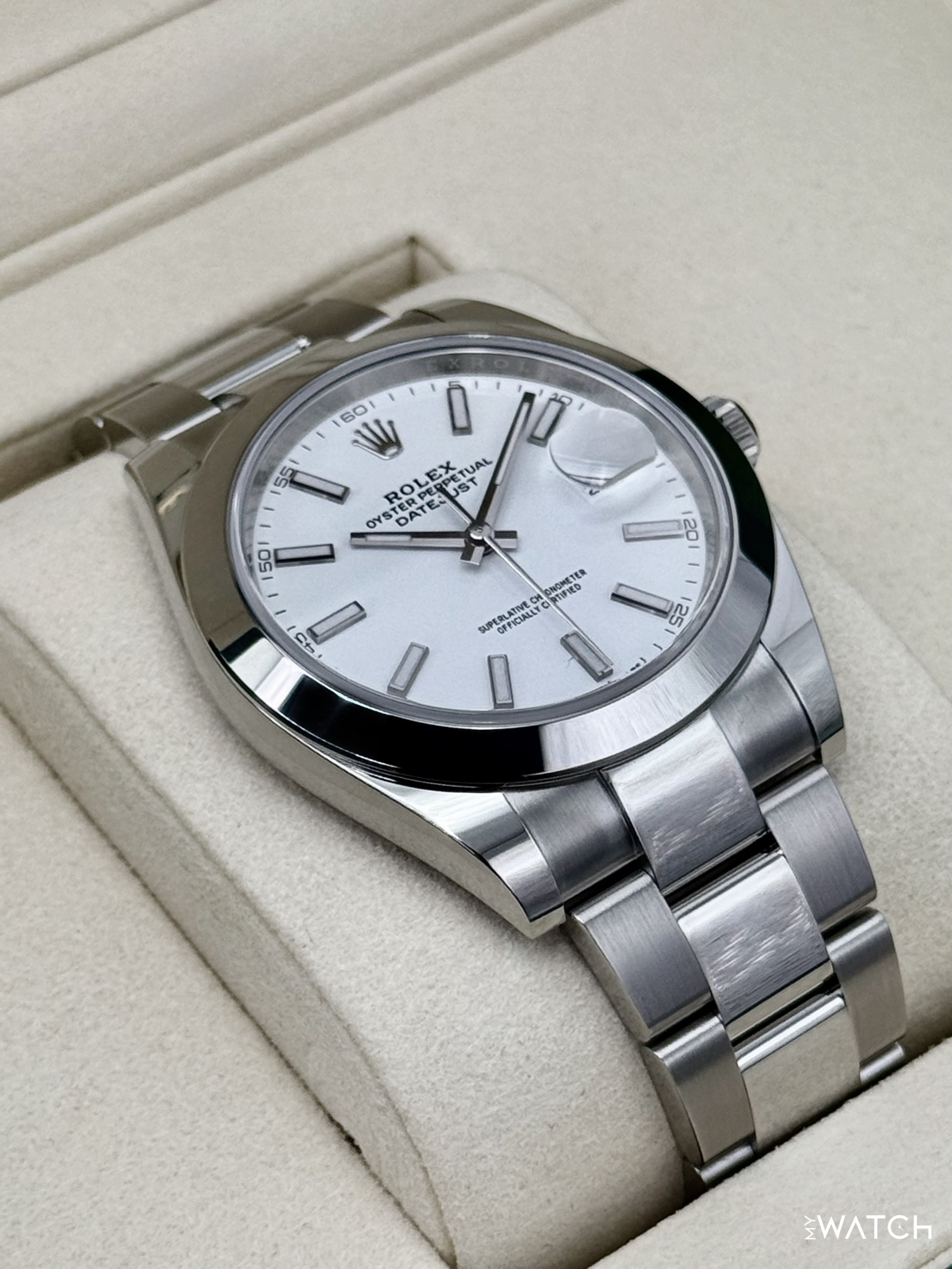 NEW 2025 Rolex Datejust 41mm 126300 Stainless Steel Oyster White Dial - MyWatchLLC