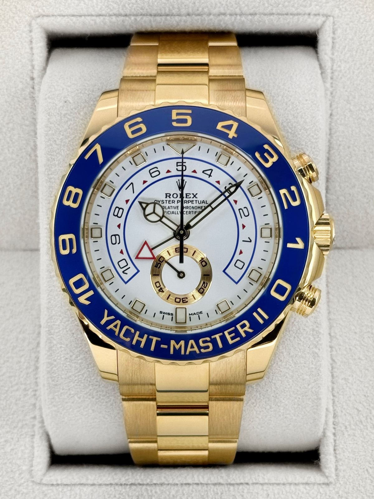 2022 Rolex Yacht-Master II 44mm 116688 18K Yellow Gold White Dial - MyWatchLLC