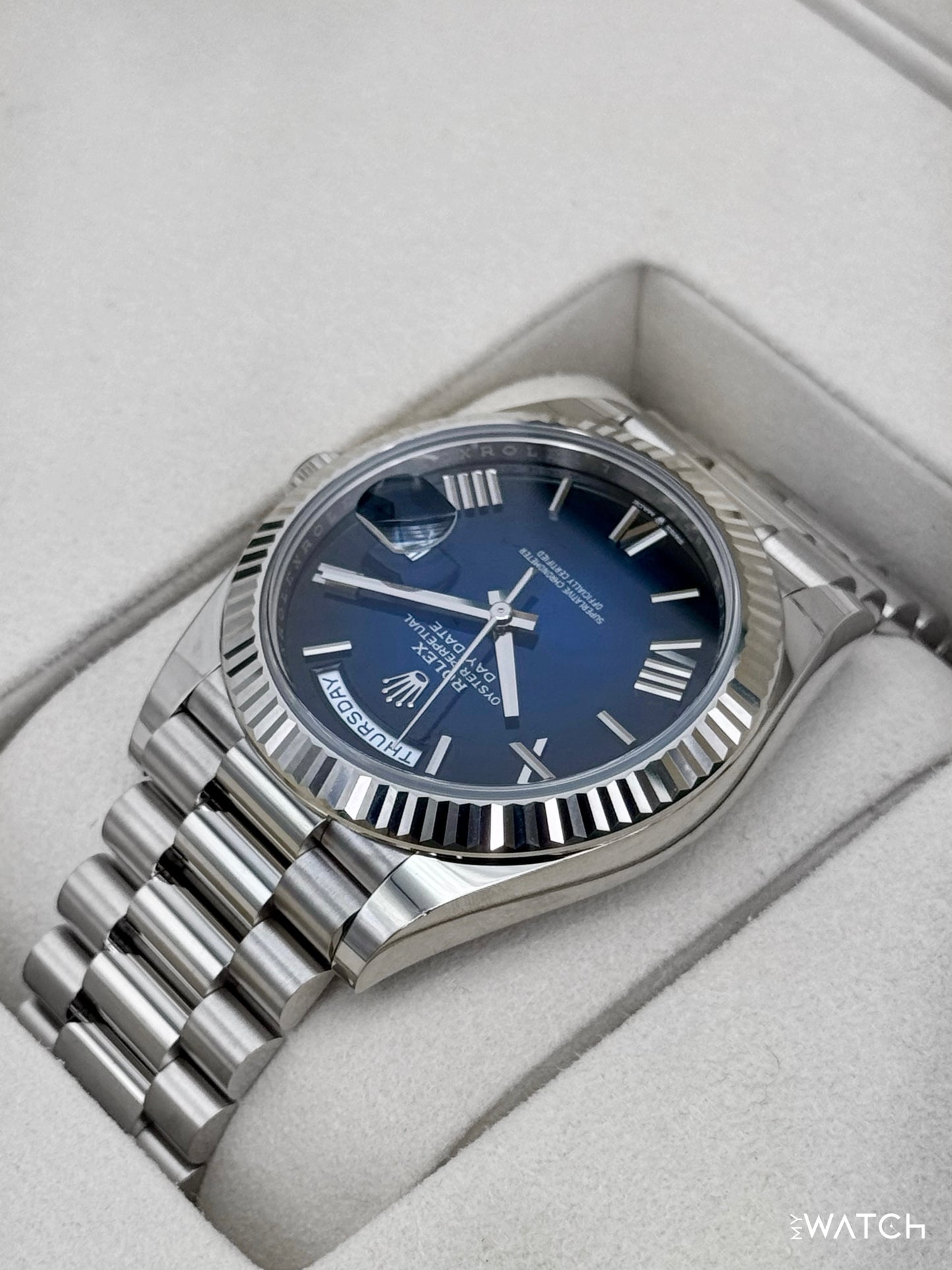 2025 Rolex Day-Date 40mm 228239 Presidential Blue Ombre Dial
