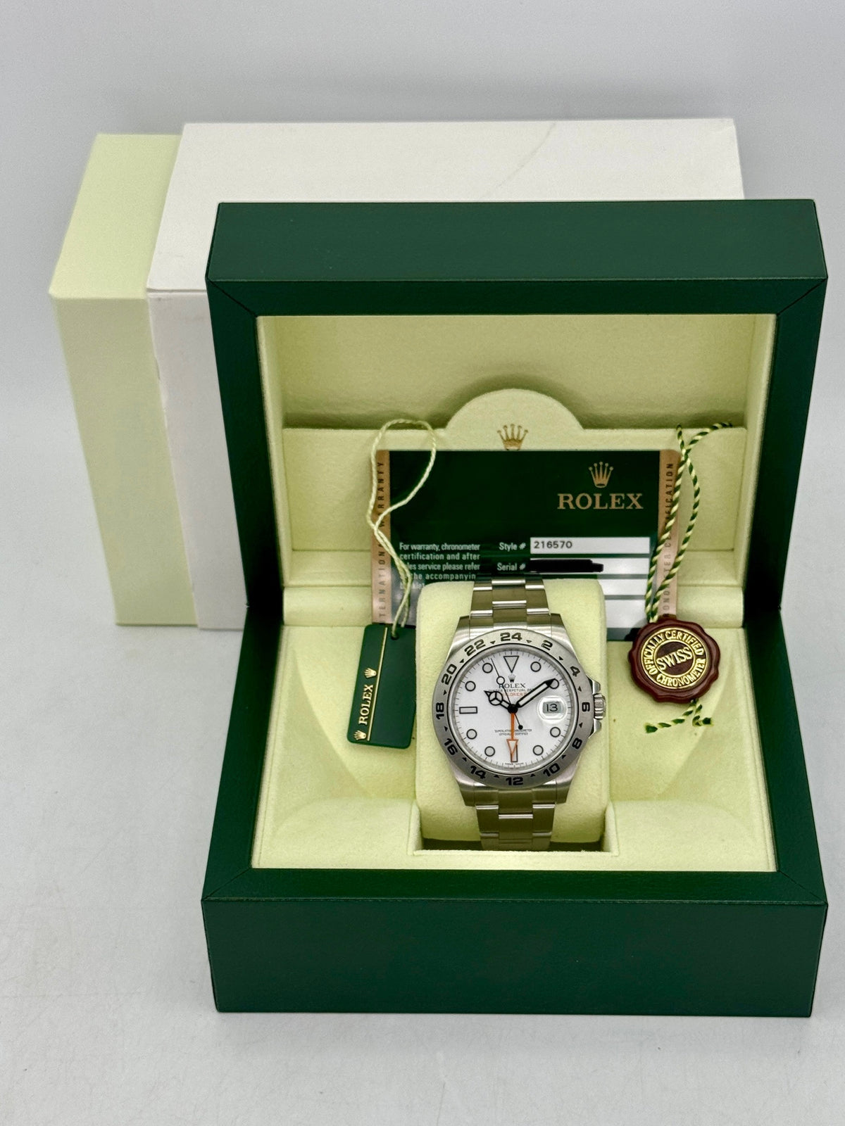 2012 Rolex Explorer II 42mm 216570 Stainless Steel Polar White Dial