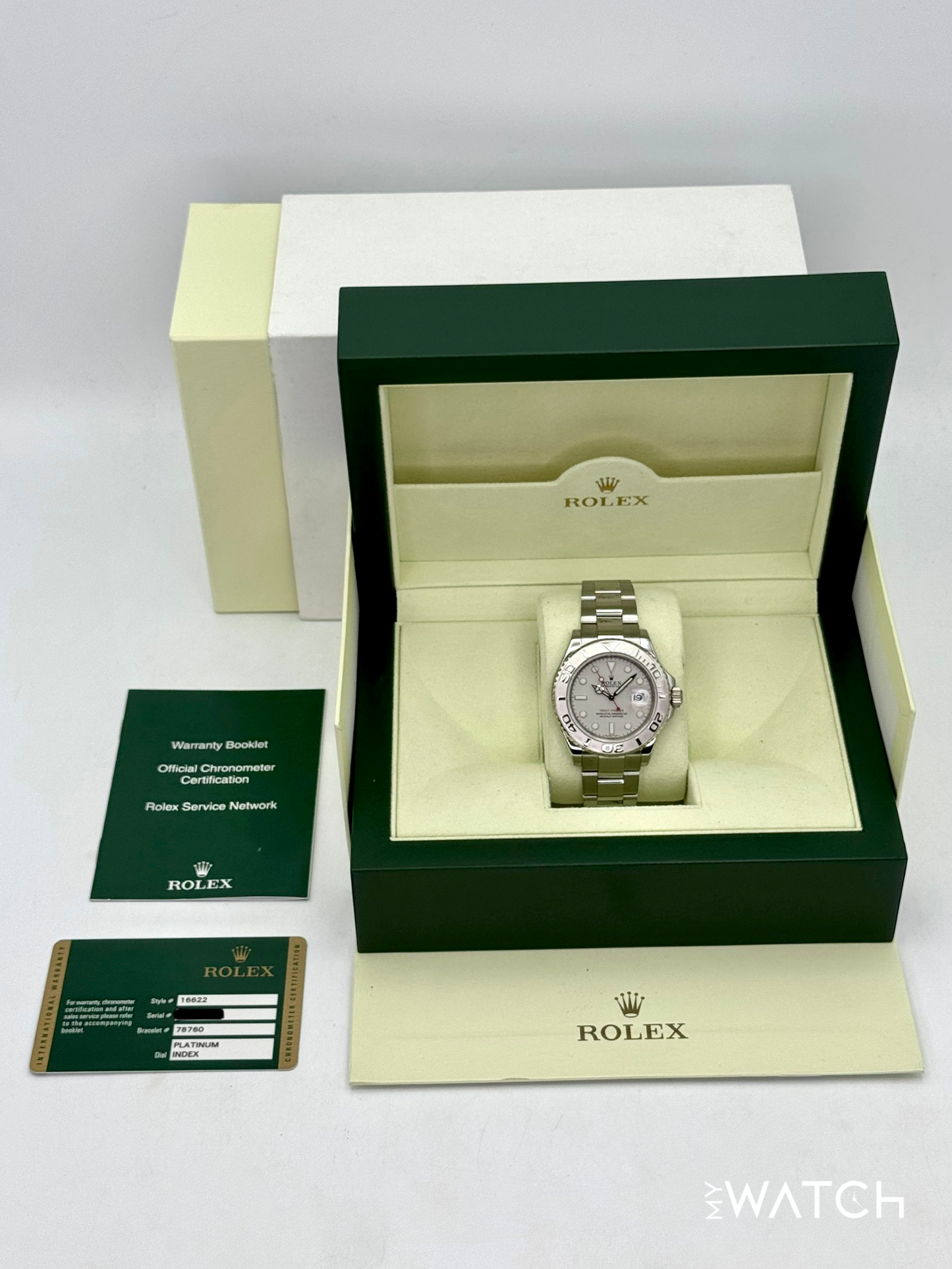 2012 Rolex Yacht-Master 40mm 16622 Platinum Bezel and Dial