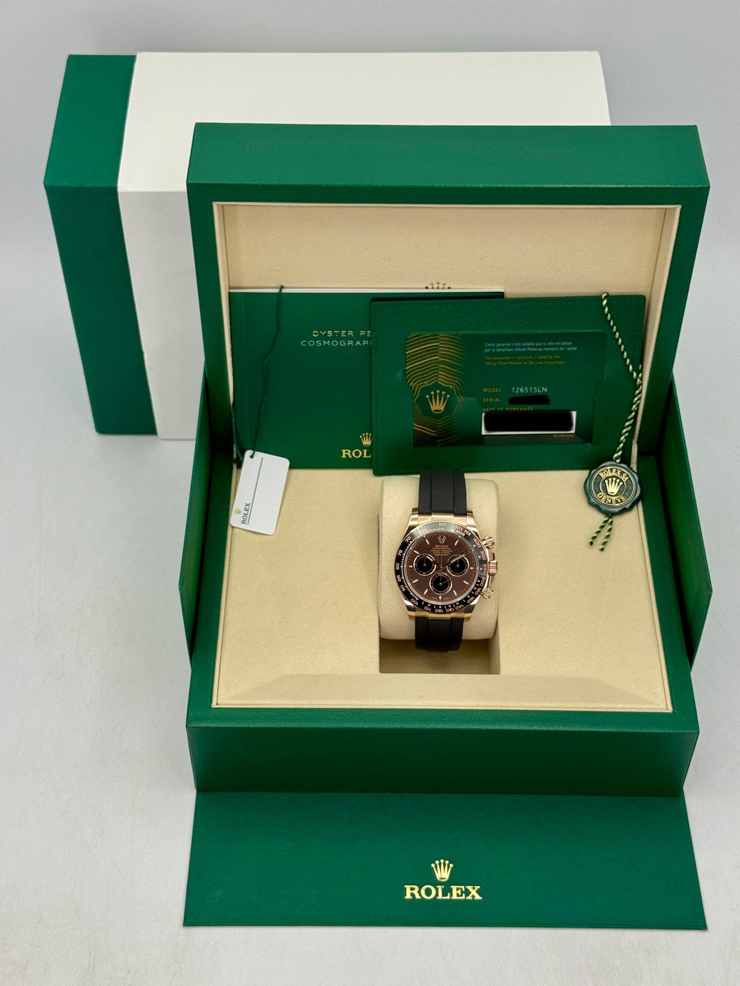2026 Rolex Daytona 40mm 126515LN Rose Gold Oysterflex Chocolate Dial
