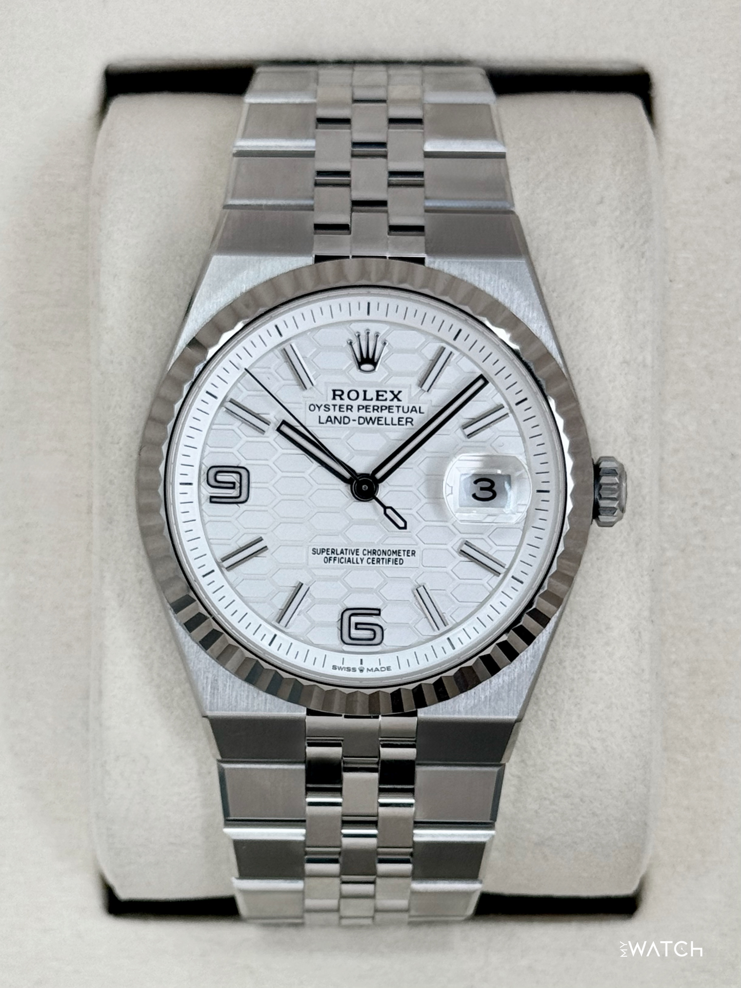 NEW 2026 Rolex Land-Dweller 40mm 127334 Stainless Steel Jubilee White Dial - MyWatchLLC