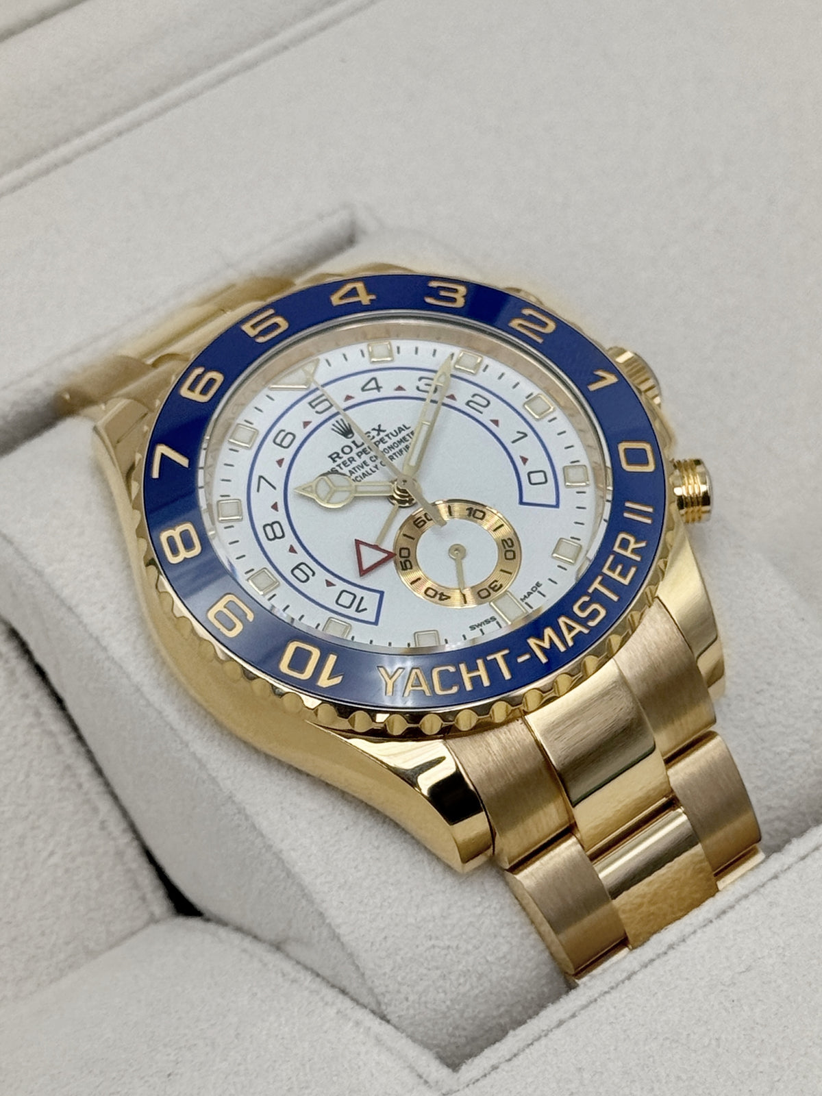2022 Rolex Yacht-Master II 44mm 116688 18K Yellow Gold White Dial - MyWatchLLC