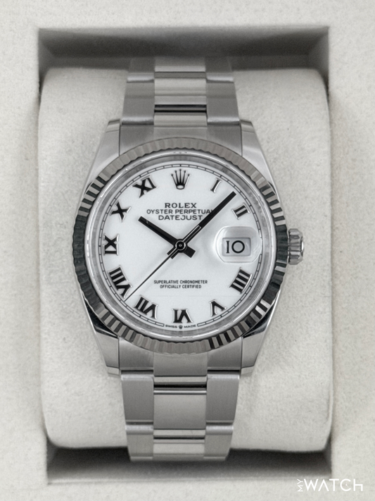 NEW 2026 Rolex Datejust 36mm 126234 Stainless Steel Oyster White Dial - MyWatchLLC