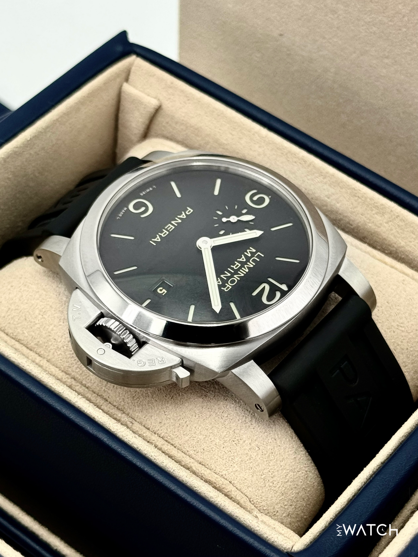2025 Panerai Luminor Marina 44mm PAM03312 Stainless Steel Black Dial - MyWatchLLC