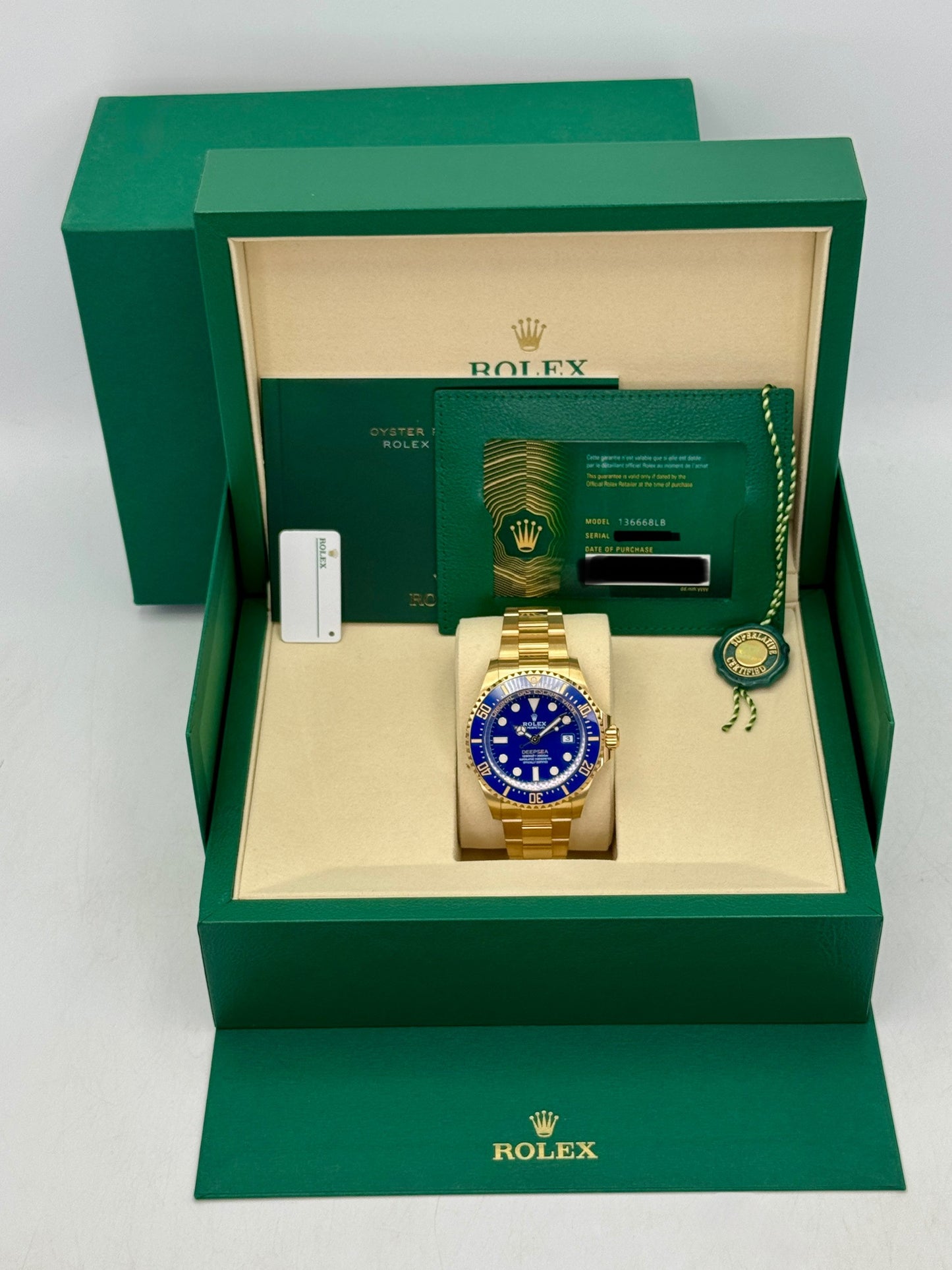 2026 Rolex Deepsea 44mm 136668LB 18K Yellow Gold Blue Dial