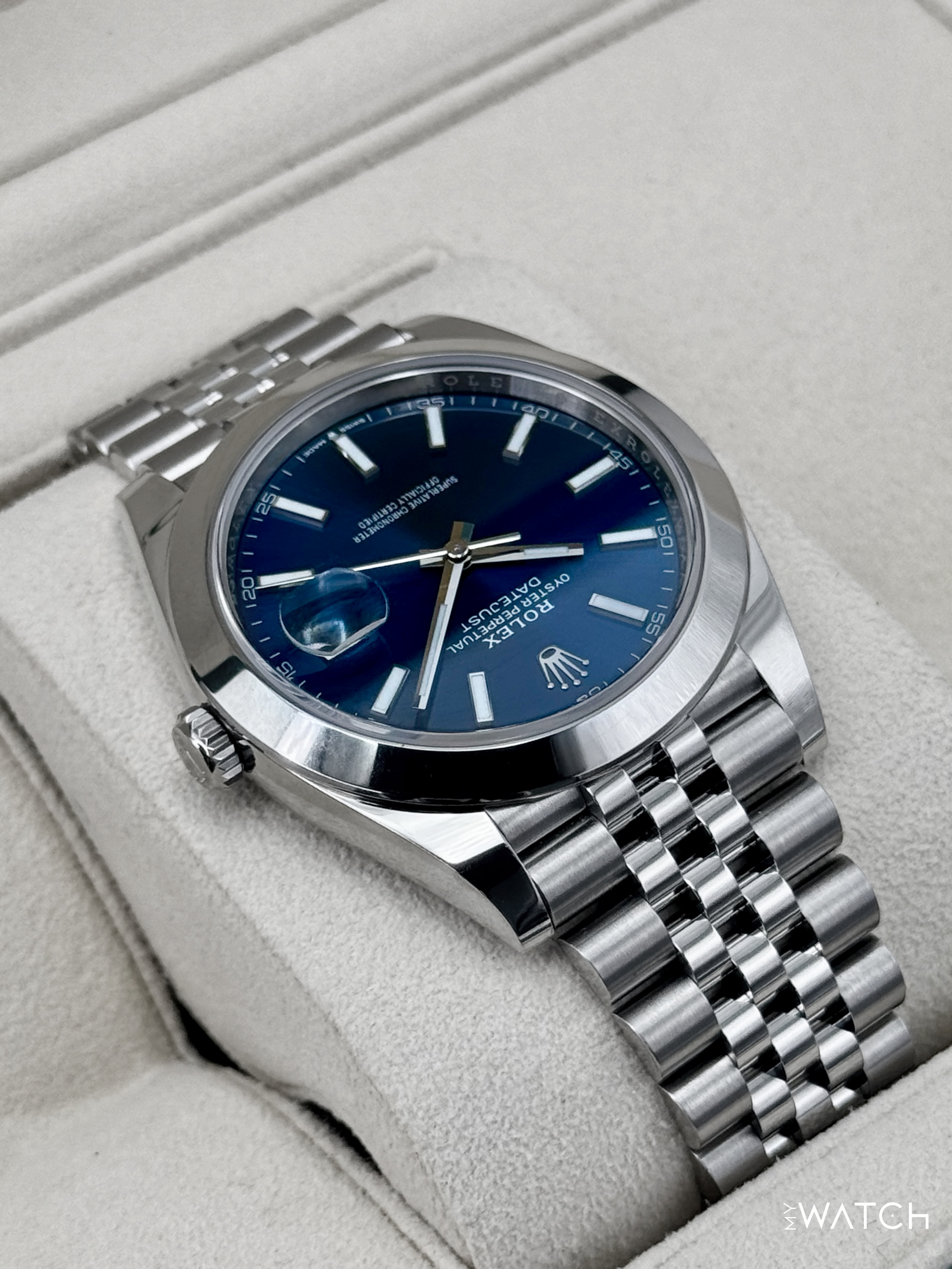 NEW 2023 Rolex Datejust 41mm 126300 Stainless Steel Jubilee Blue Dial - MyWatchLLC