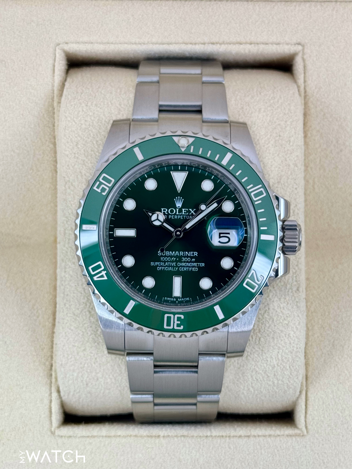 2016 Rolex Submariner “Hulk” 40mm 116610LV Green Dial - MyWatchLLC