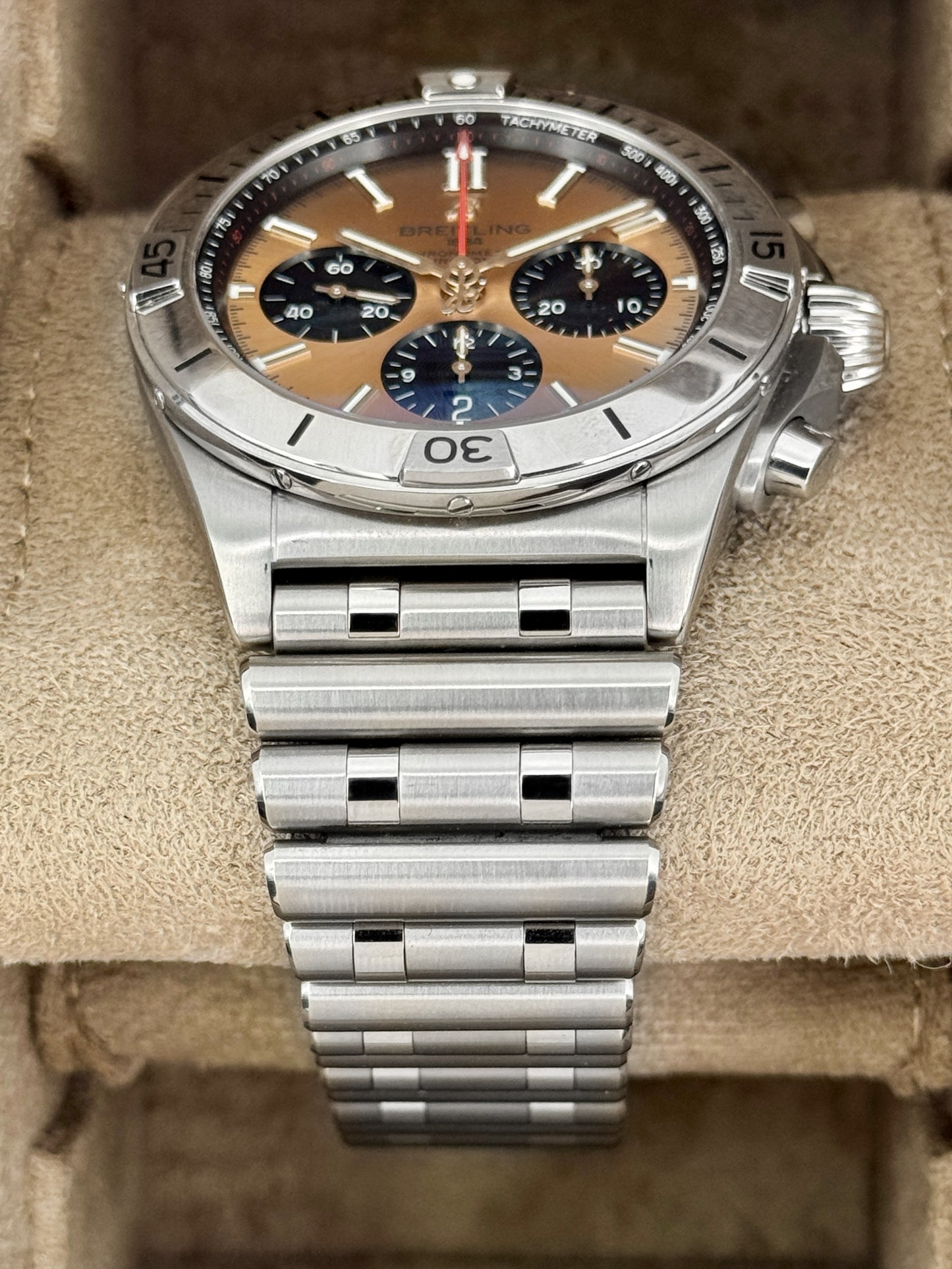 Breitling Chronometer B01 Chronograph 42mm AB01341 Stainless Steel Bronze Dial