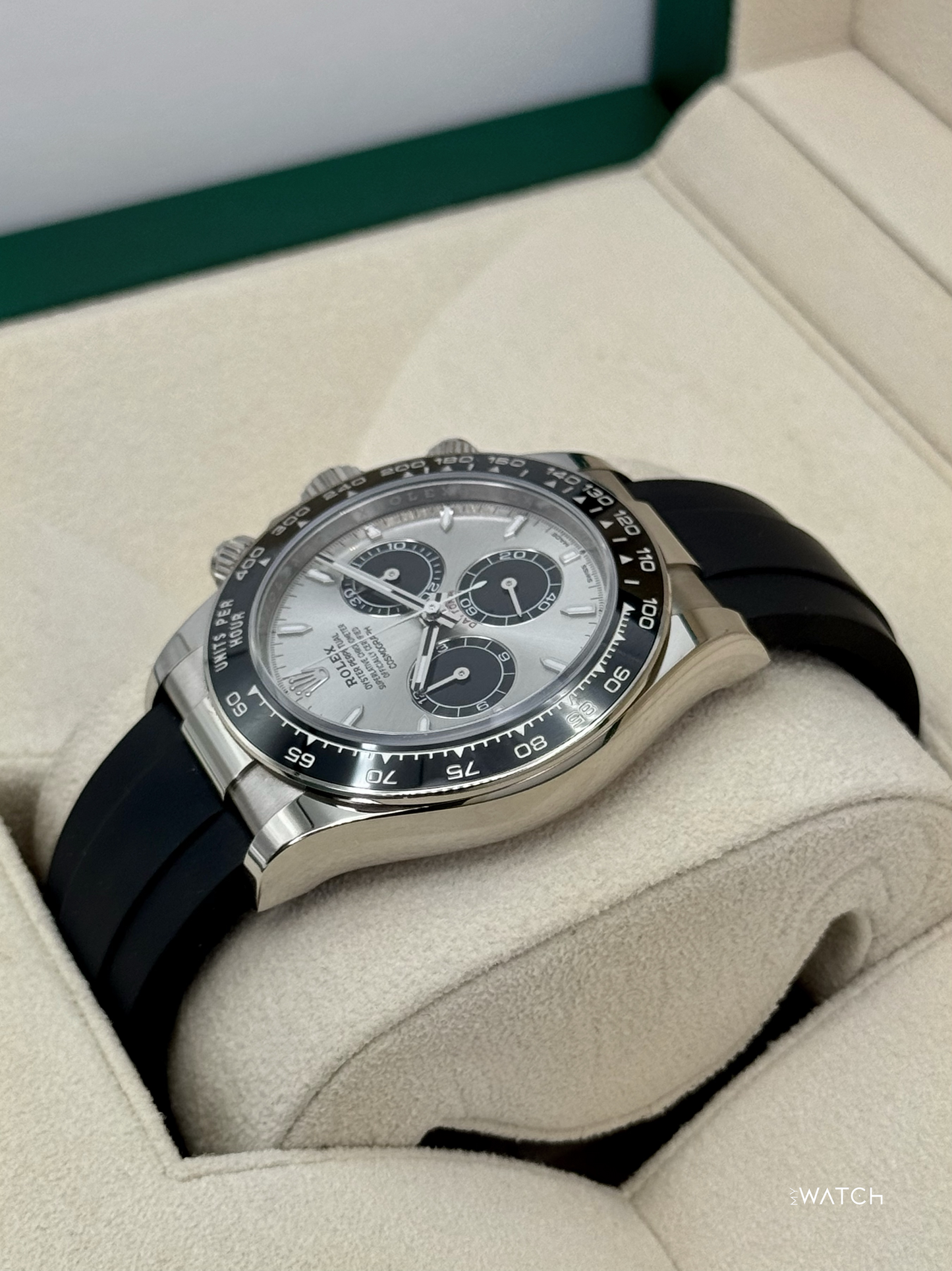2025 Rolex Daytona 40mm 126519LN White Gold Oysterflex Silver Ghost Dial - MyWatchLLC