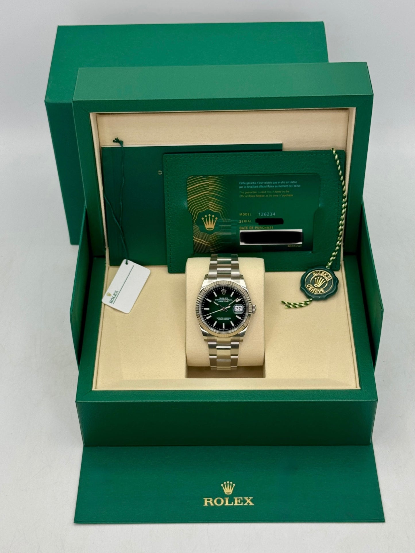 NEW 2026 Rolex Datejust 36mm 126234 Stainless Steel Oyster Green Ombre Dial