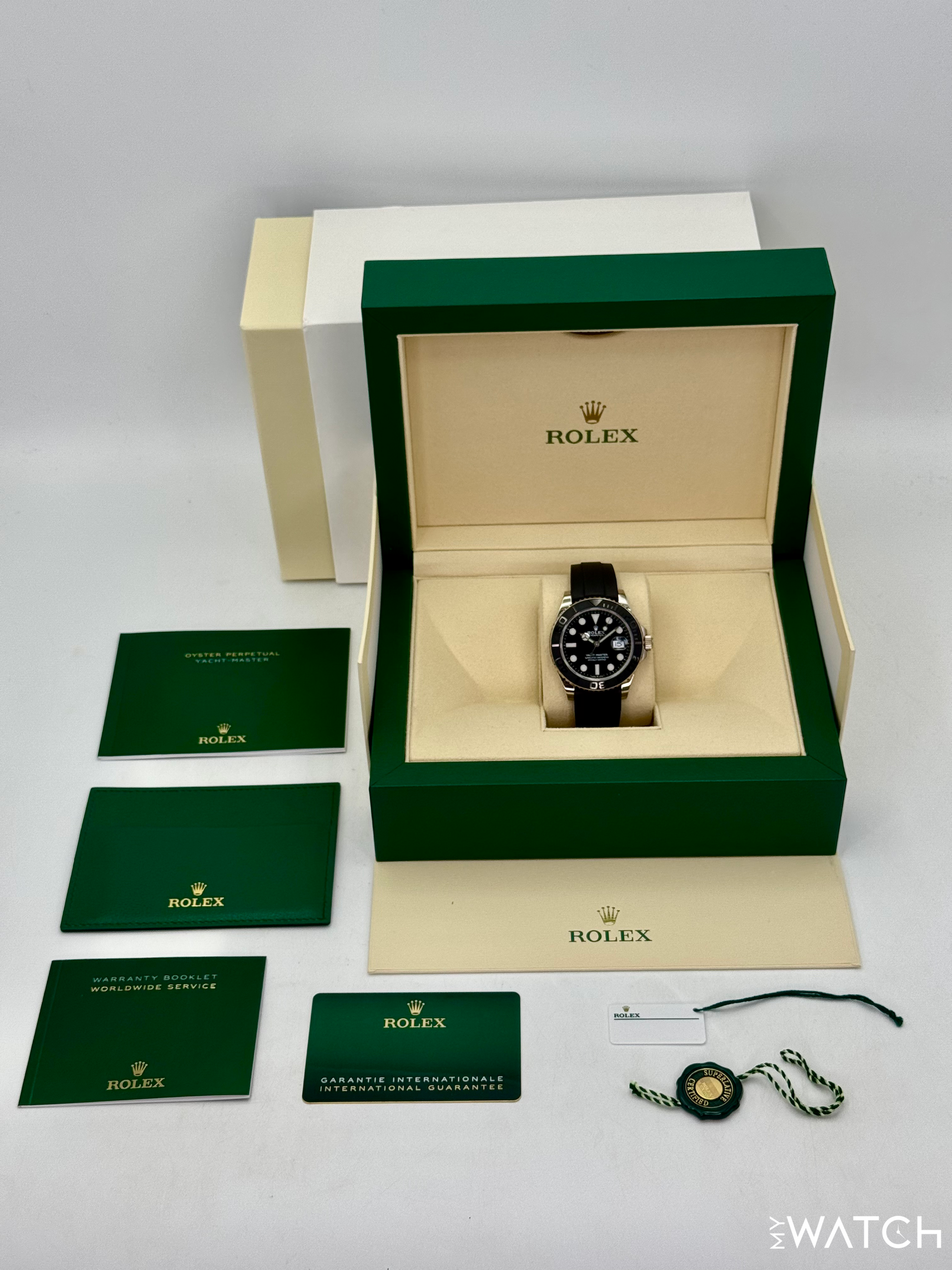 2021 Rolex Yacht-Master 42mm 226659 White Gold Oysterflex Black Dial - MyWatchLLC