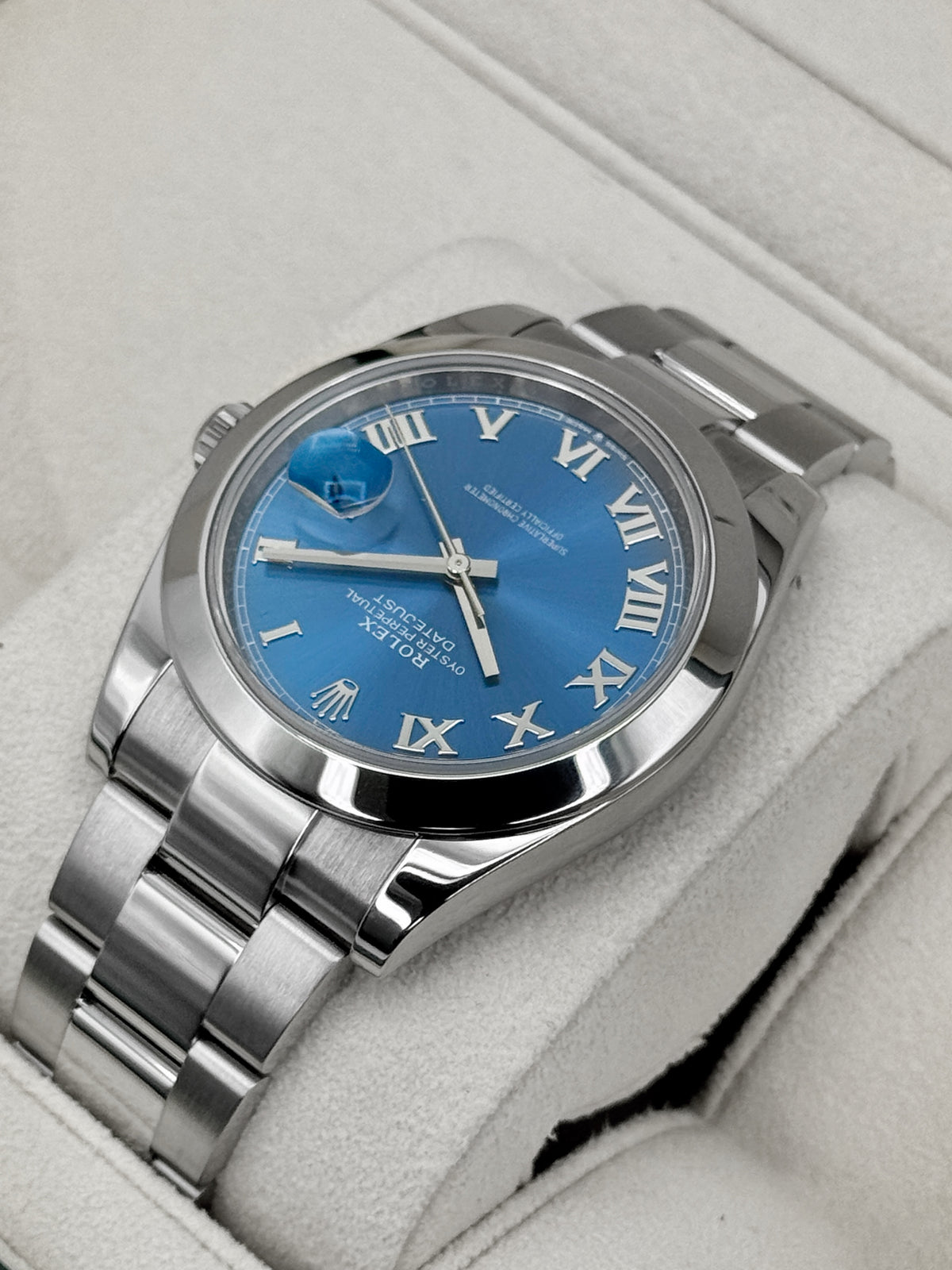 2024 Rolex Datejust 41mm 126300 Stainless Steel Oyster Blue Roman Numeral Dial