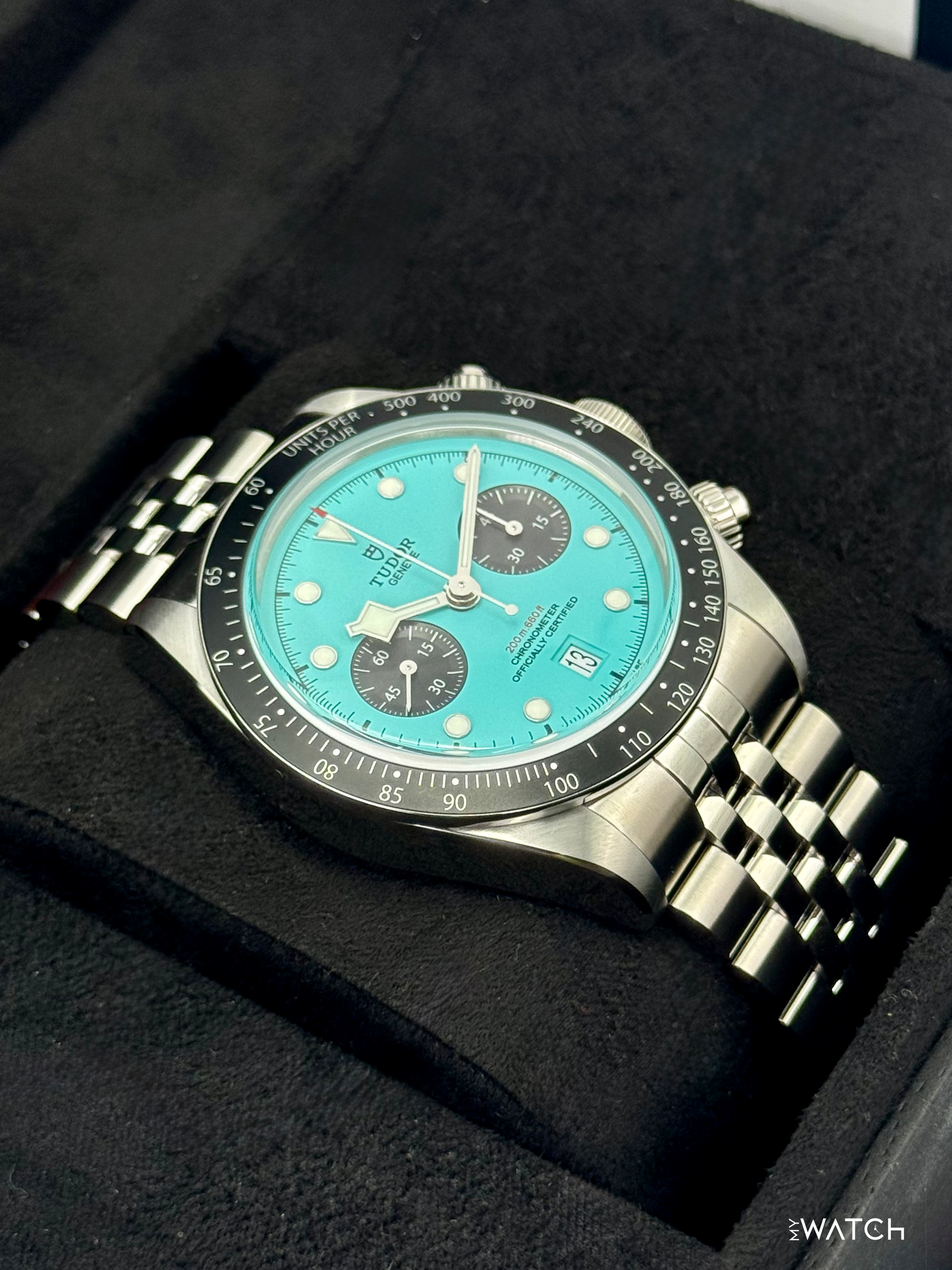 NEW 2026 Tudor Black Bay Chrono 41mm 79360N Flamingo Blue Dial - MyWatchLLC