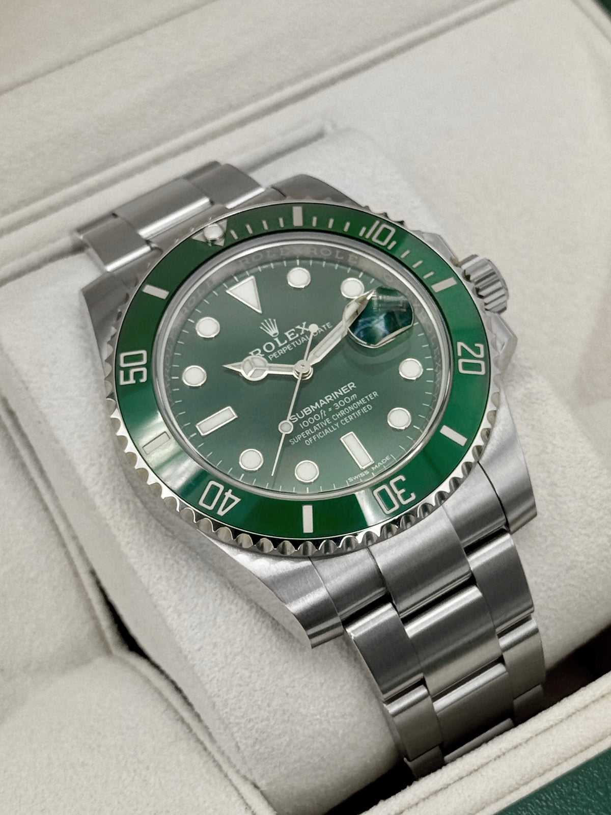 2017 Rolex Submariner Hulk 40mm 116610LV Green Dial
