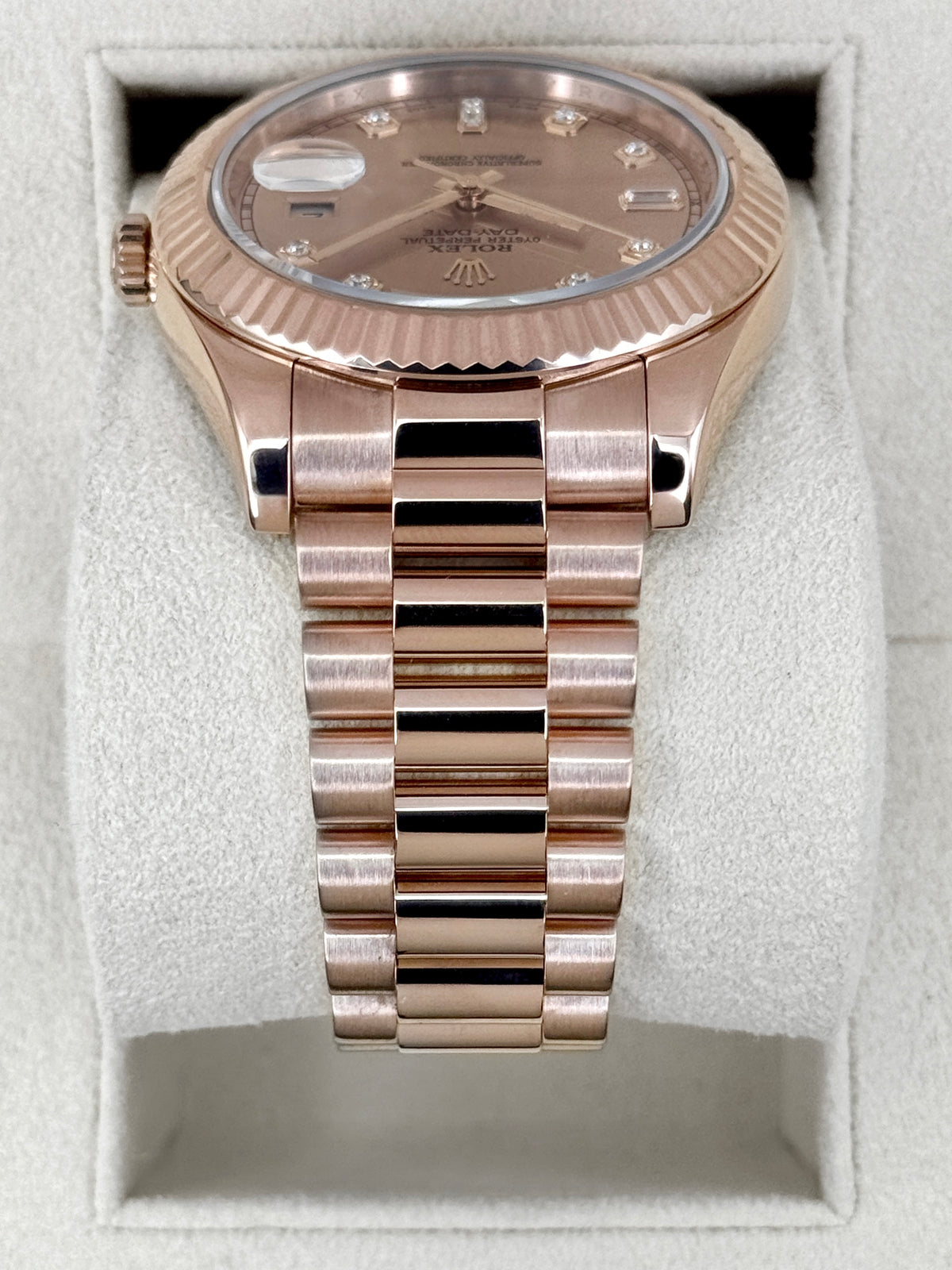 2015 Rolex Day-Date II 41mm 218238 Presidential Rose Gold Pink Diamond Dial