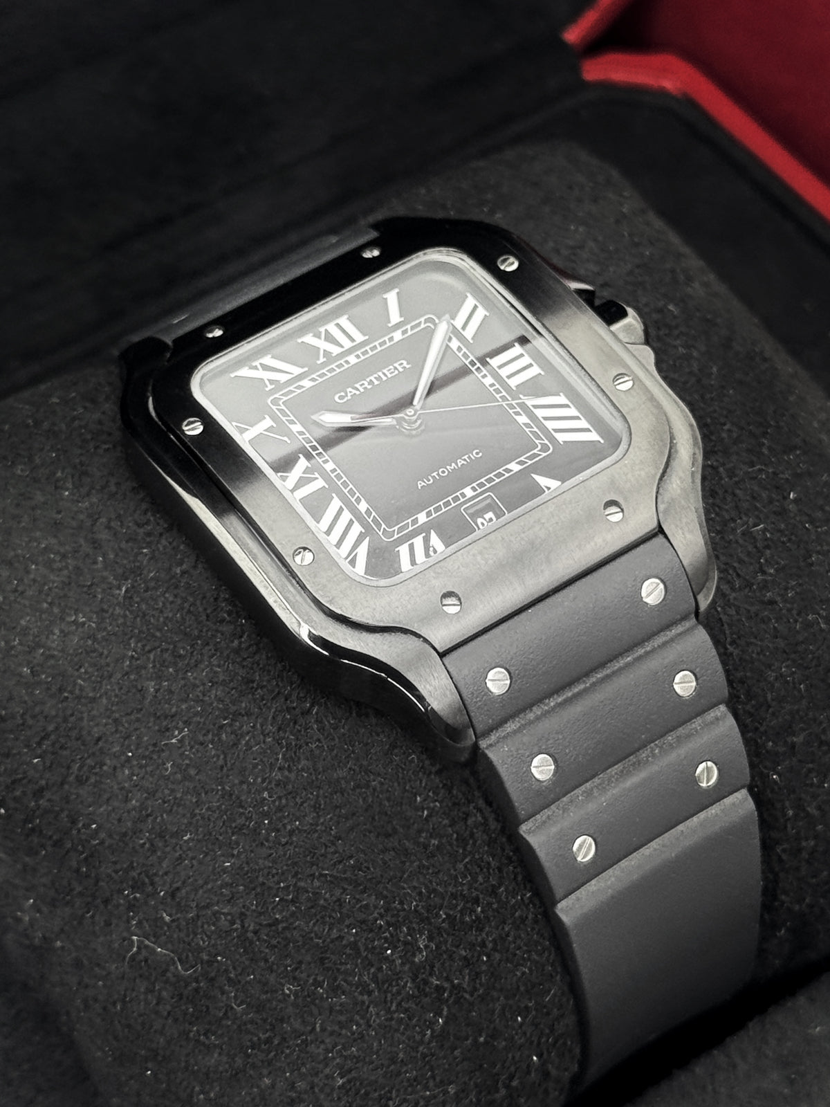 2024 Cartier Santos De Cartier 39.8mm WSSA0039 Black Steel Black Dial - Large - MyWatchLLC