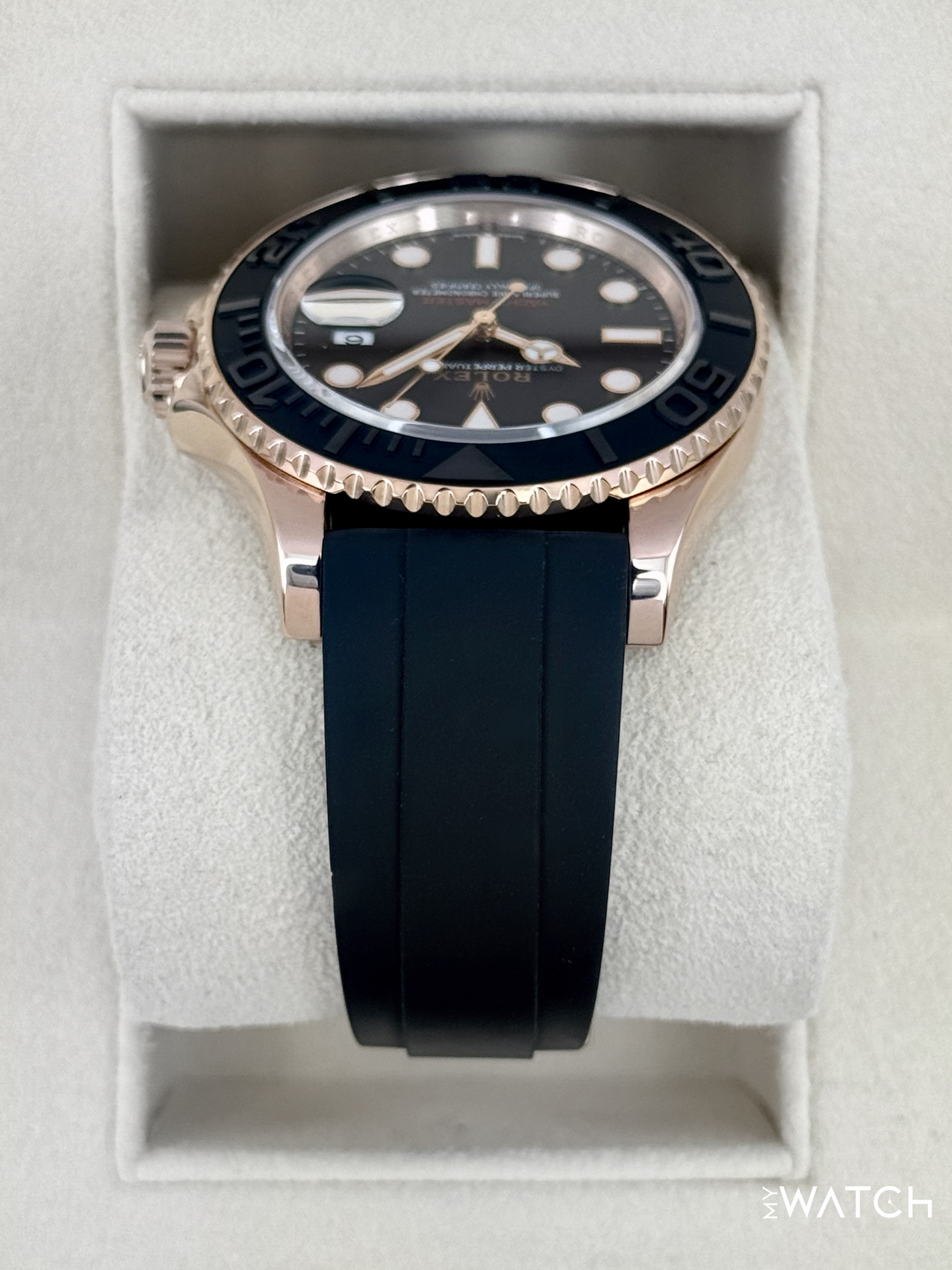 2023 Rolex Yacht-Master 40mm 126655 Rose Gold Oysterflex Black Dial - MyWatchLLC