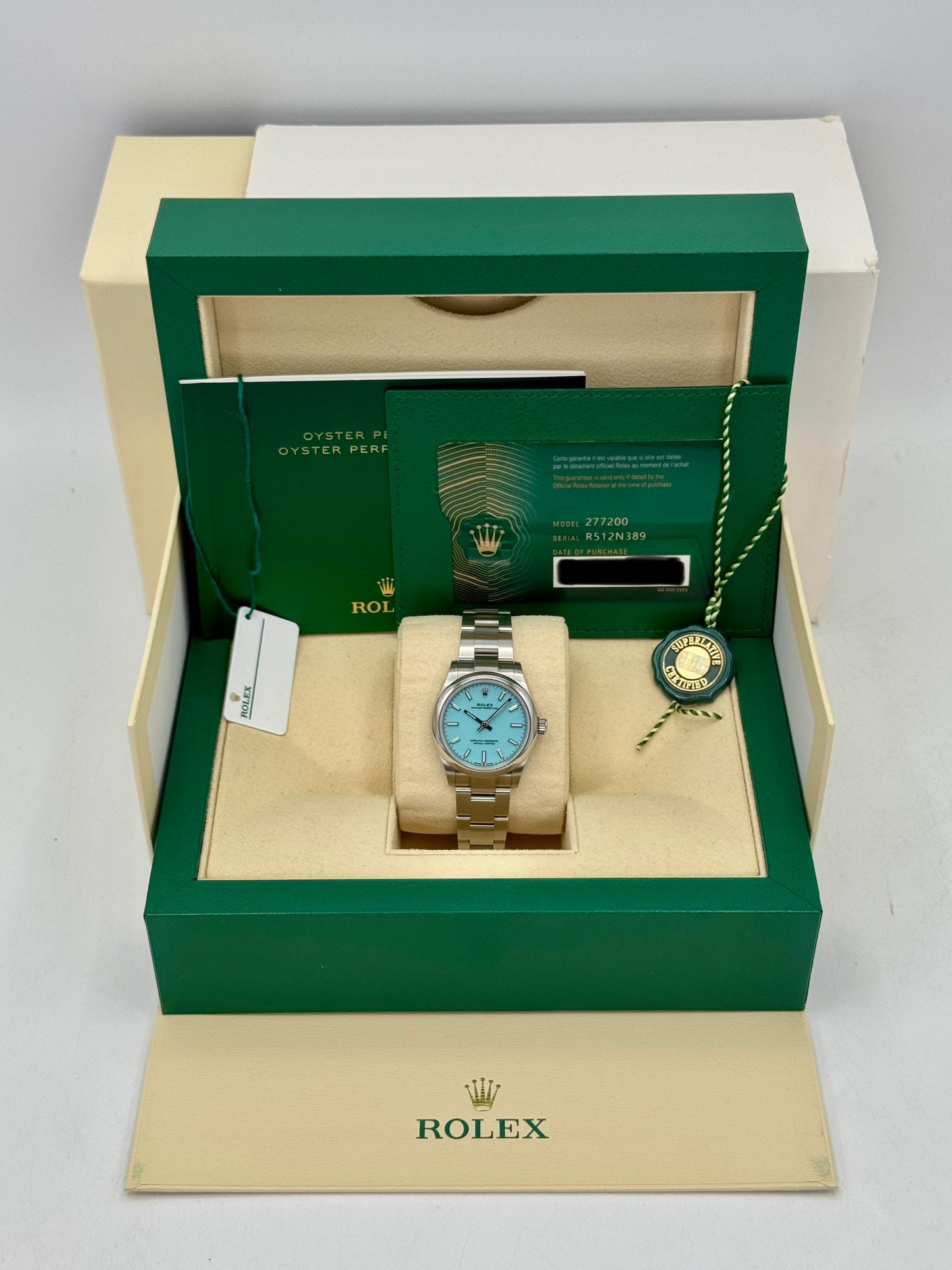 2021 Rolex Oyster Perpetual 31mm 277200 Turquoise Tiffany Blue Dial - MyWatchLLC