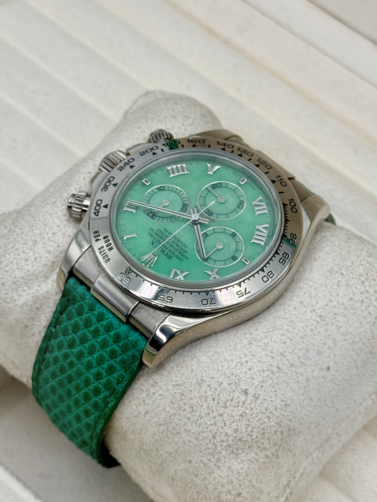 2000 Rolex Daytona 40mm 116519 White Gold Green Dial