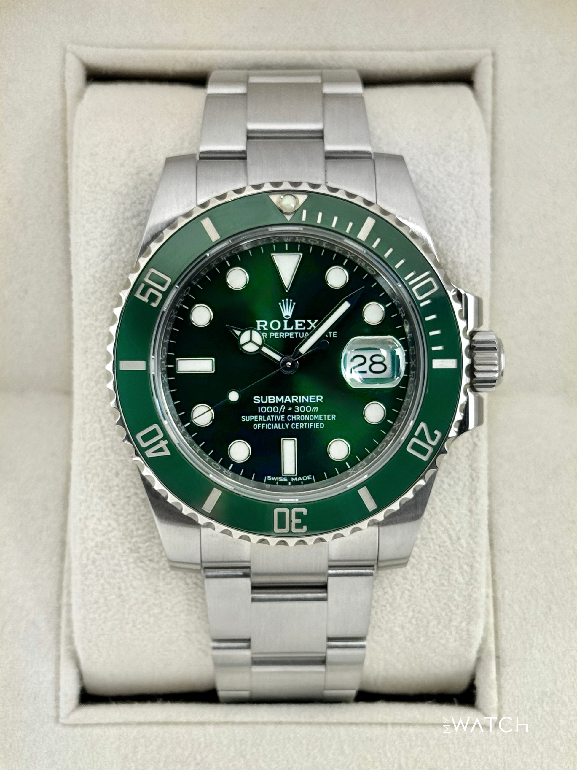 2018 Rolex Submariner “Hulk” 40mm 116610LV Green Dial - MyWatchLLC