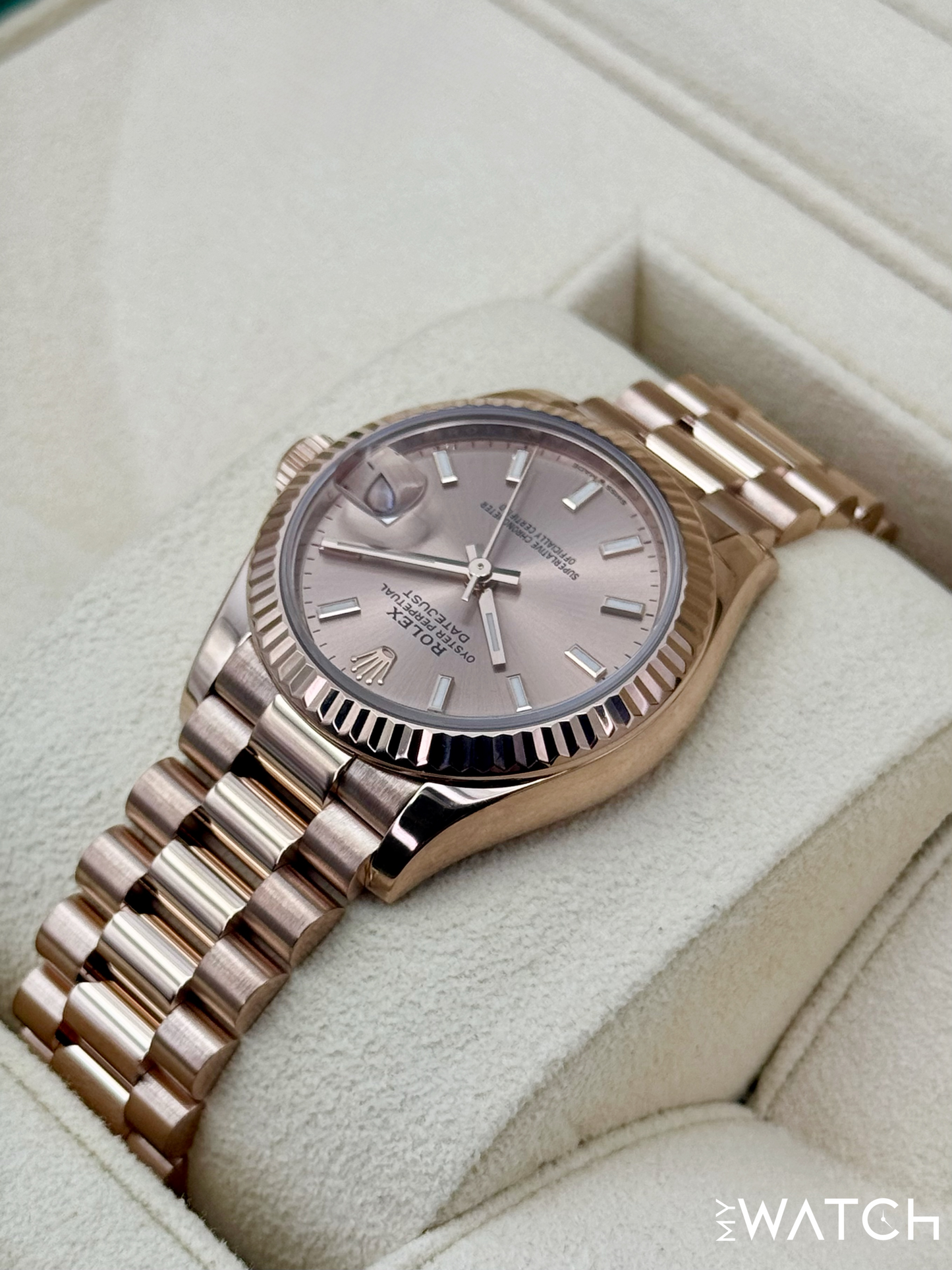 2023 Rolex Datejust 31mm 278275 Rose Gold Rose Dial