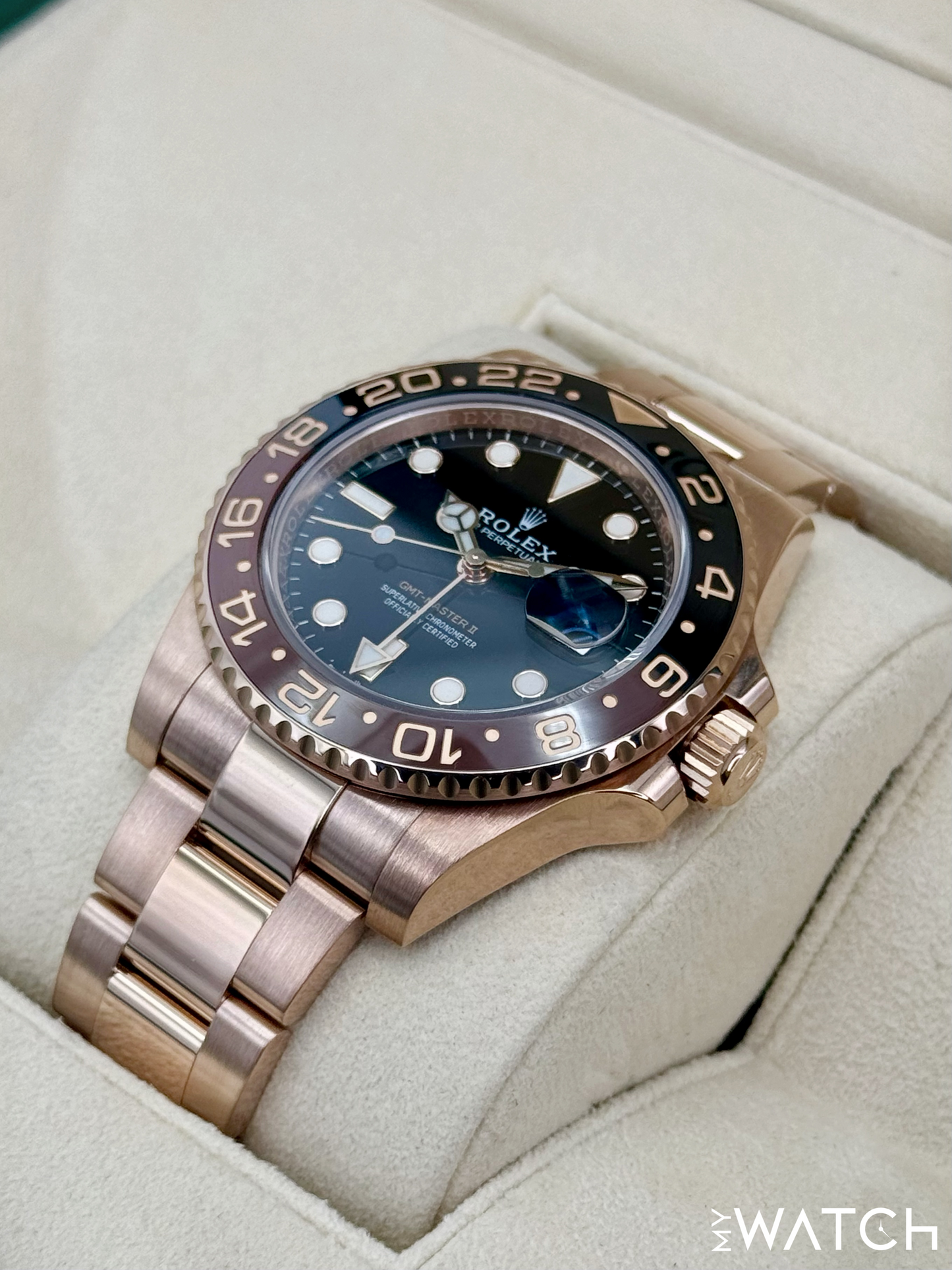 2021 Rolex GMT-Master II "Rootbeer" 40mm 126715CHNR Rose Gold