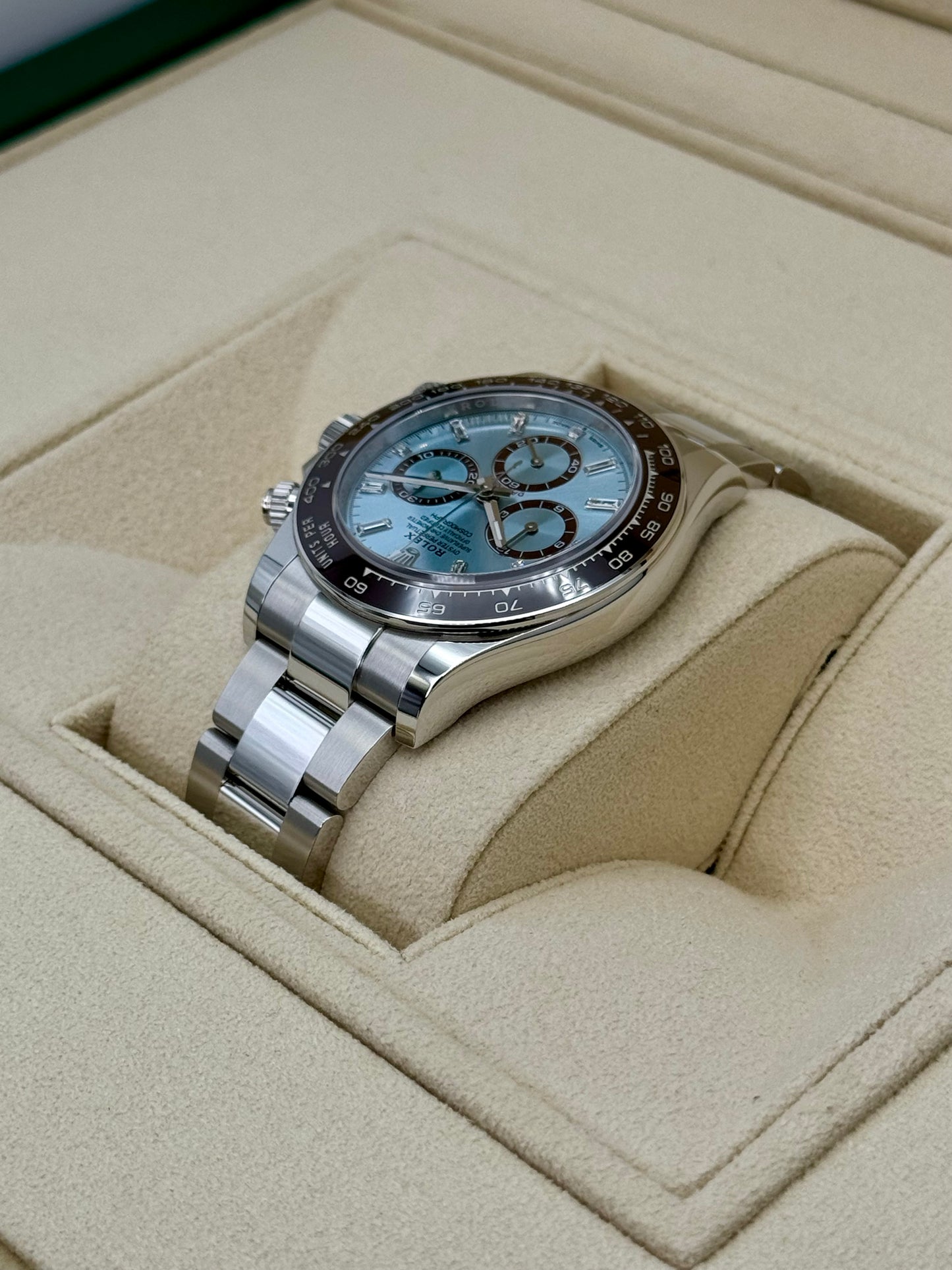 NEW Rolex Daytona 40mm 126506 Platinum Ice Blue Diamond Baguette Dial