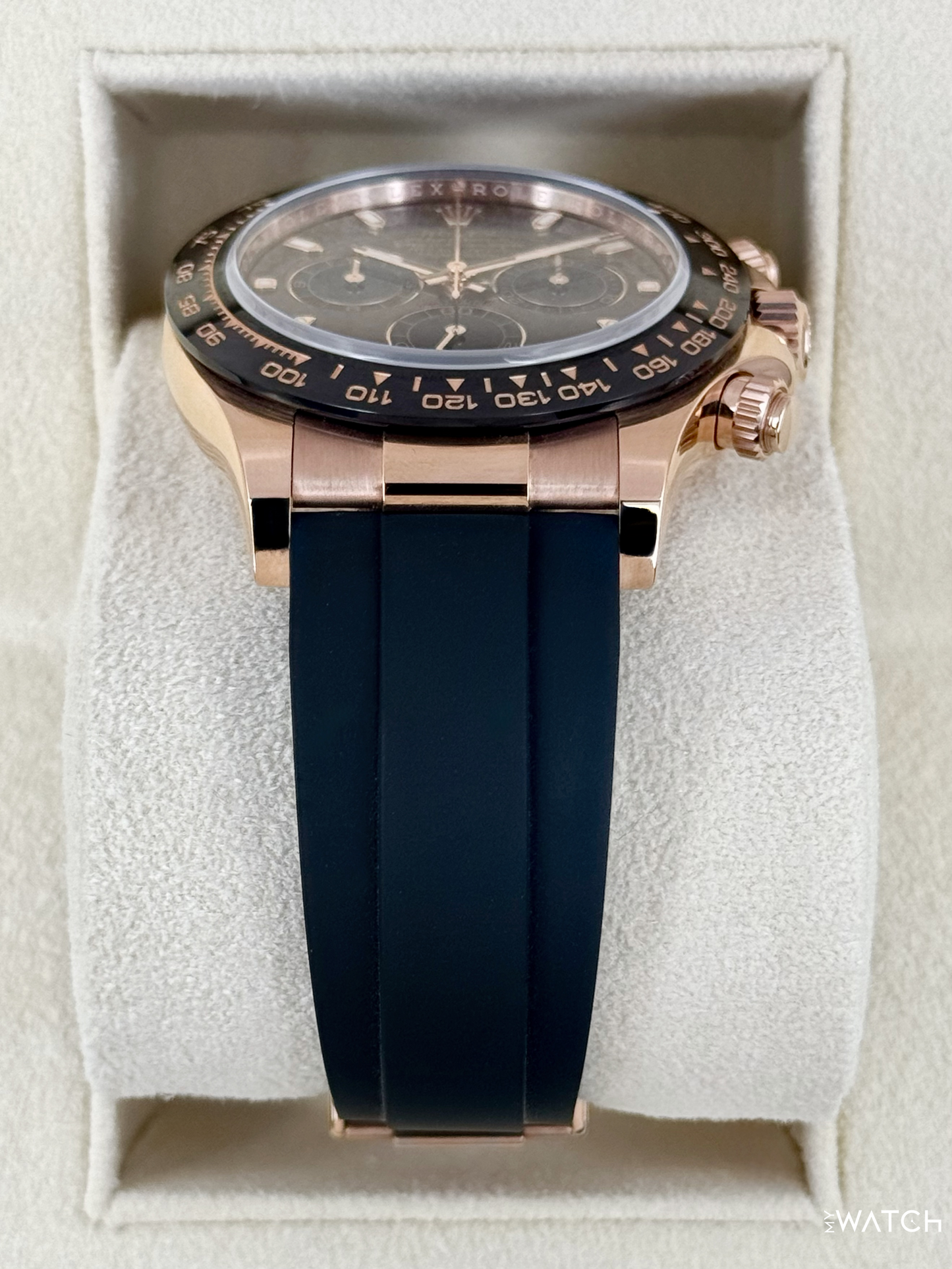 2023 Rolex Daytona 40mm 116515LN Rose Gold Oysterflex Chocolate Dial - MyWatchLLC
