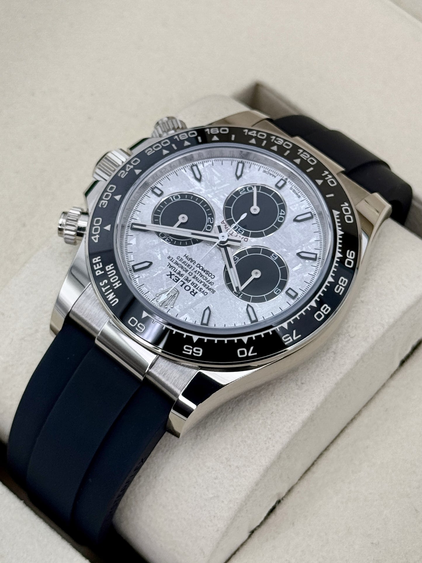 NEW 2026 Rolex Daytona 40mm 126519LN White Gold Oysterflex Meteorite Dial (NEW STYLE CARD)