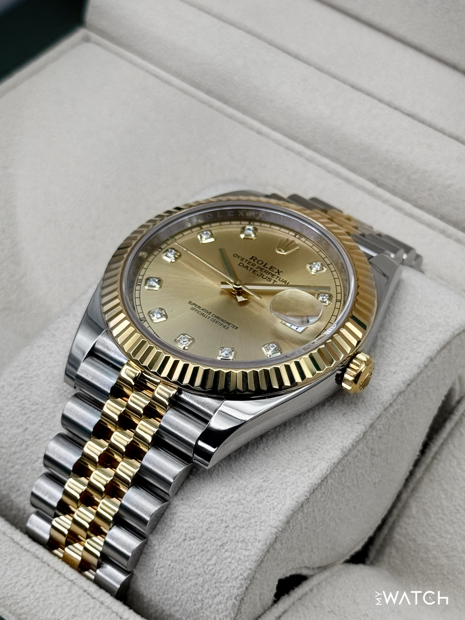 2023 Rolex Datejust 41mm 126333 Two-Tone Jubilee Champagne Diamond Dial - MyWatchLLC