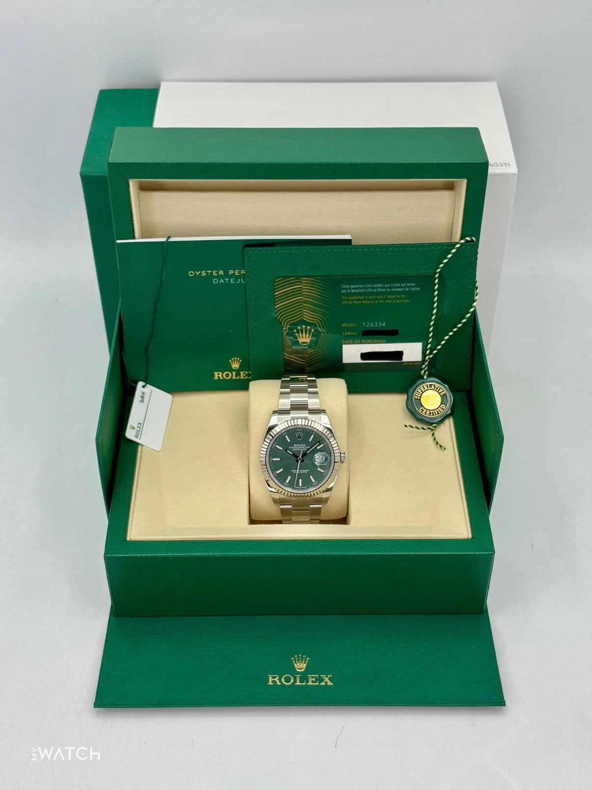 NEW 2025 Rolex Datejust 41mm 126334 Oyster Mint Green Dial