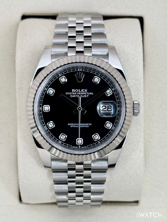 NEW 2026 Rolex Datejust 41mm 126334 Stainless Steel Jubilee Black Diamond Dial - MyWatchLLC
