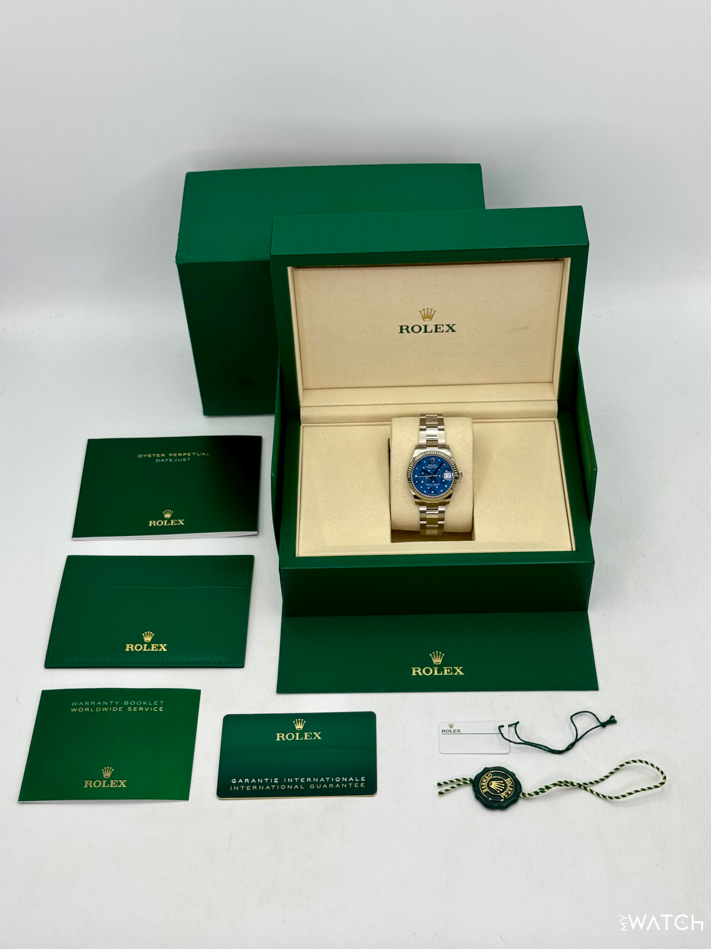2025 Rolex Lady Datejust 31mm 278274 Stainless Steel Oyster Azzuro Blue Floral Dial - MyWatchLLC
