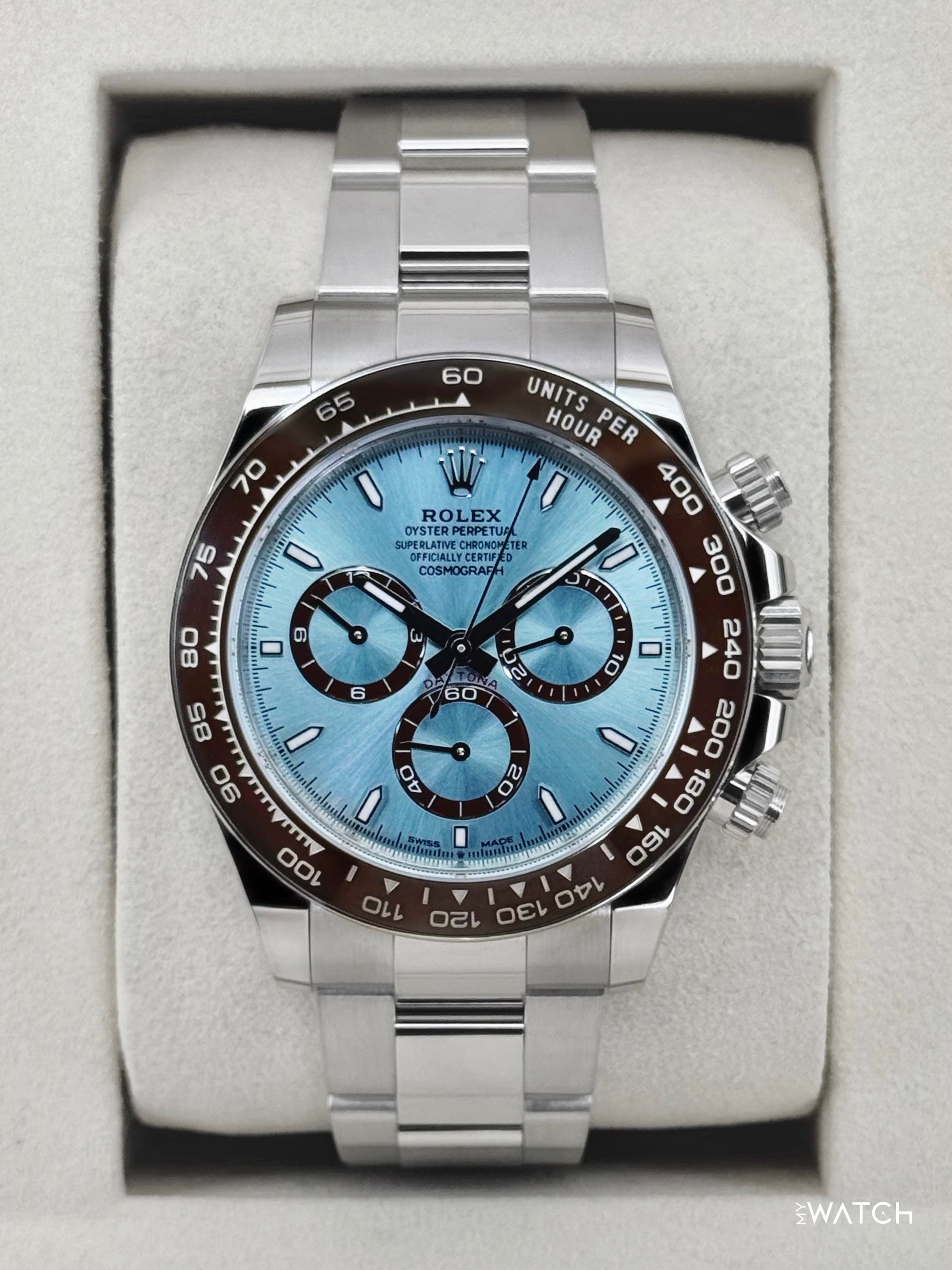 2024 Rolex Daytona 40mm 126576TBR Platinum Diamond Bezel Diamond Paved