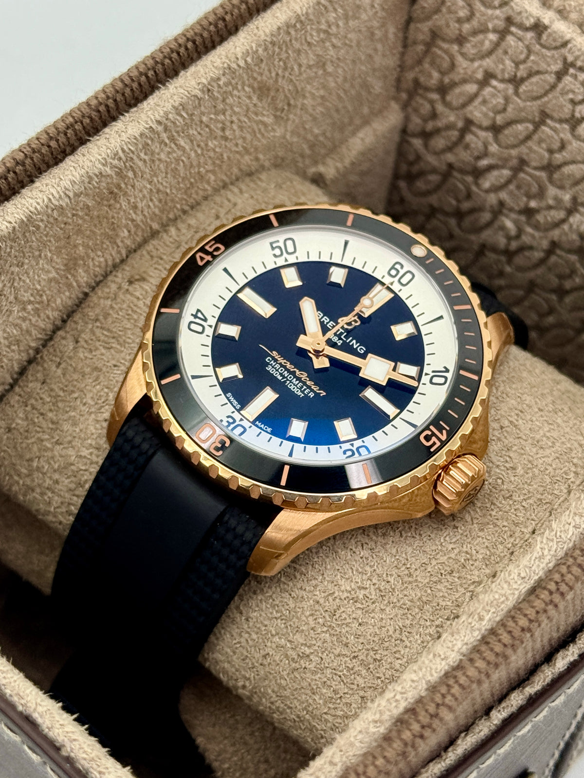 NEW 2026 Breitling Superocean Automatic 42mm R17375 Red Gold Black Dial (STICKERED)