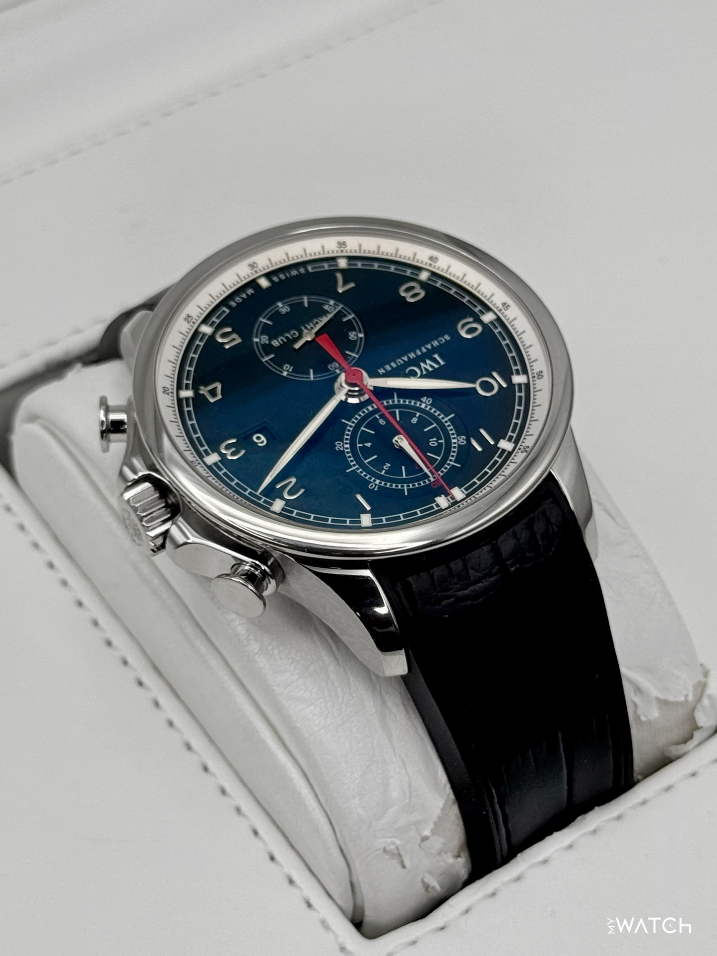 2011 IWC Portuguese Chronograph 45mm IW390204 Stainless Steel Black Dial - MyWatchLLC