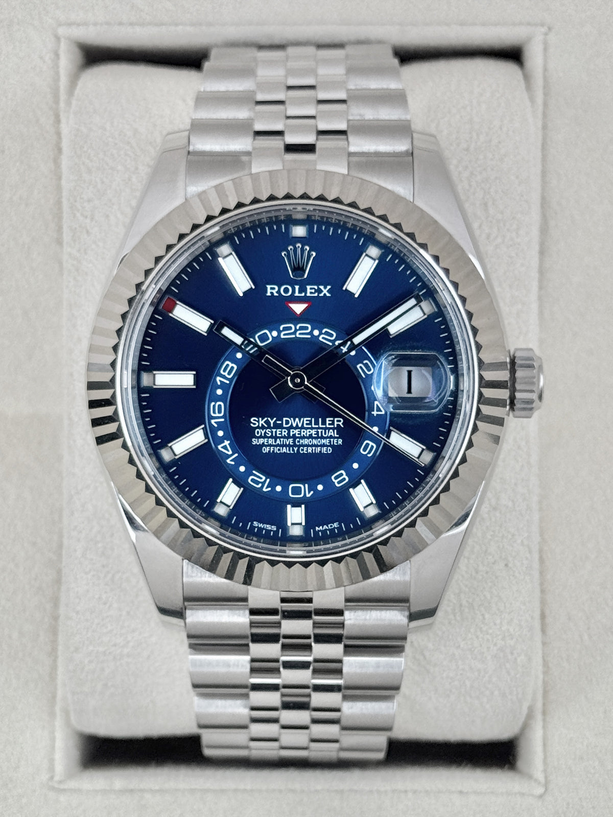 2023 Rolex Sky-Dweller 42mm 326934 Stainless Steel Jubilee Blue Dial