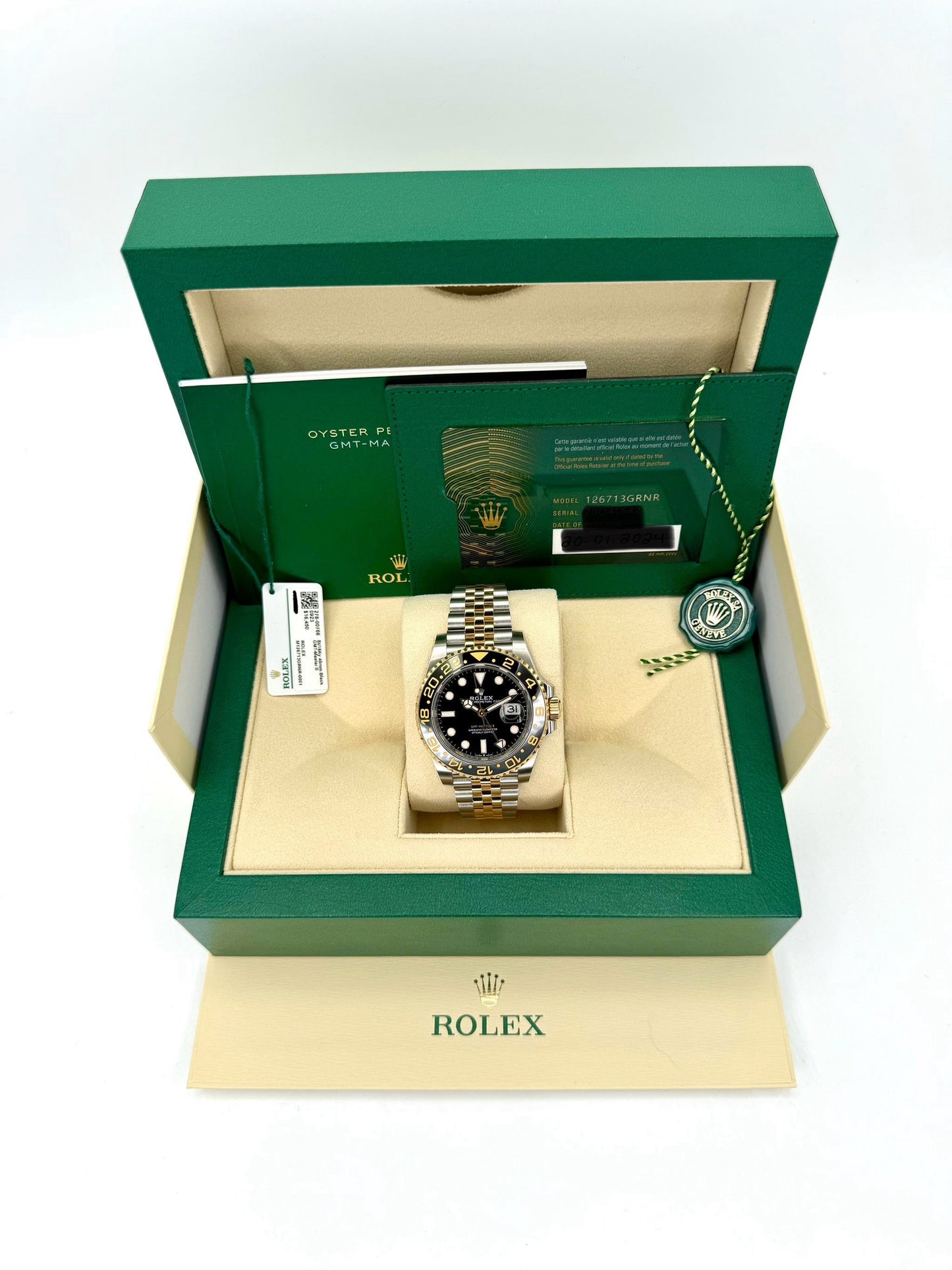 2024 Rolex GMT-Master II 40mm 126713GRNR Two-Tone Jubilee Black Dial - MyWatchLLC