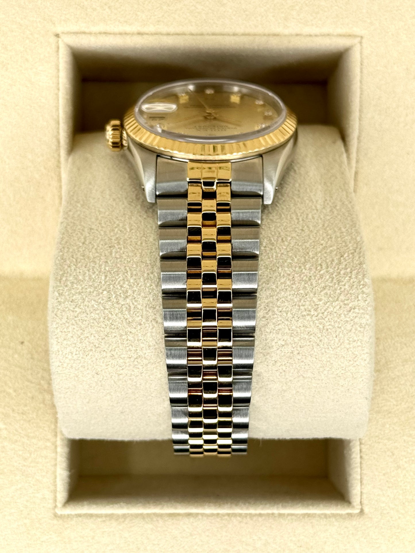 1991 Rolex Datejust 31mm 68273 Two-Tone Jubilee Champagne Diamond DIal