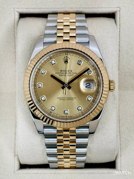 2022 Rolex Datejust 41mm 126333 Two-Tone Jubilee Champagne Diamond Dial - MyWatchLLC