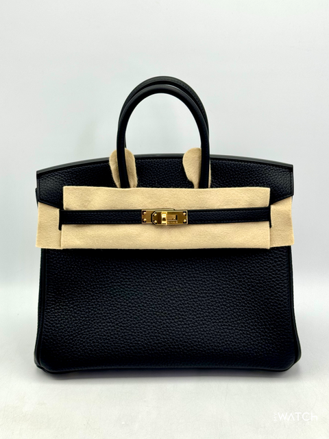 NEW 2026 Hermès Birkin 25 Handbag Togo Gold Hardware Noir (Black)