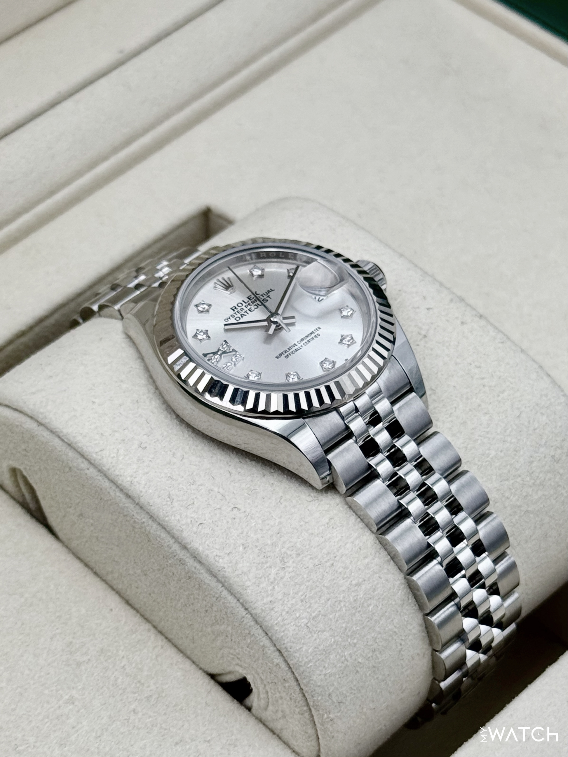 NEW 2025 Rolex Lady Datejust 28mm 279174 Stainless Steel Jubilee Silver Star Diamond Dial - MyWatchLLC