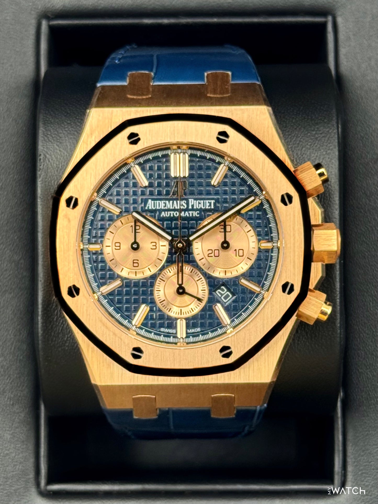 2021 Audemars Piguet Royal Oak Chronograph 41mm 26331OR Rose Gold Blue Dial