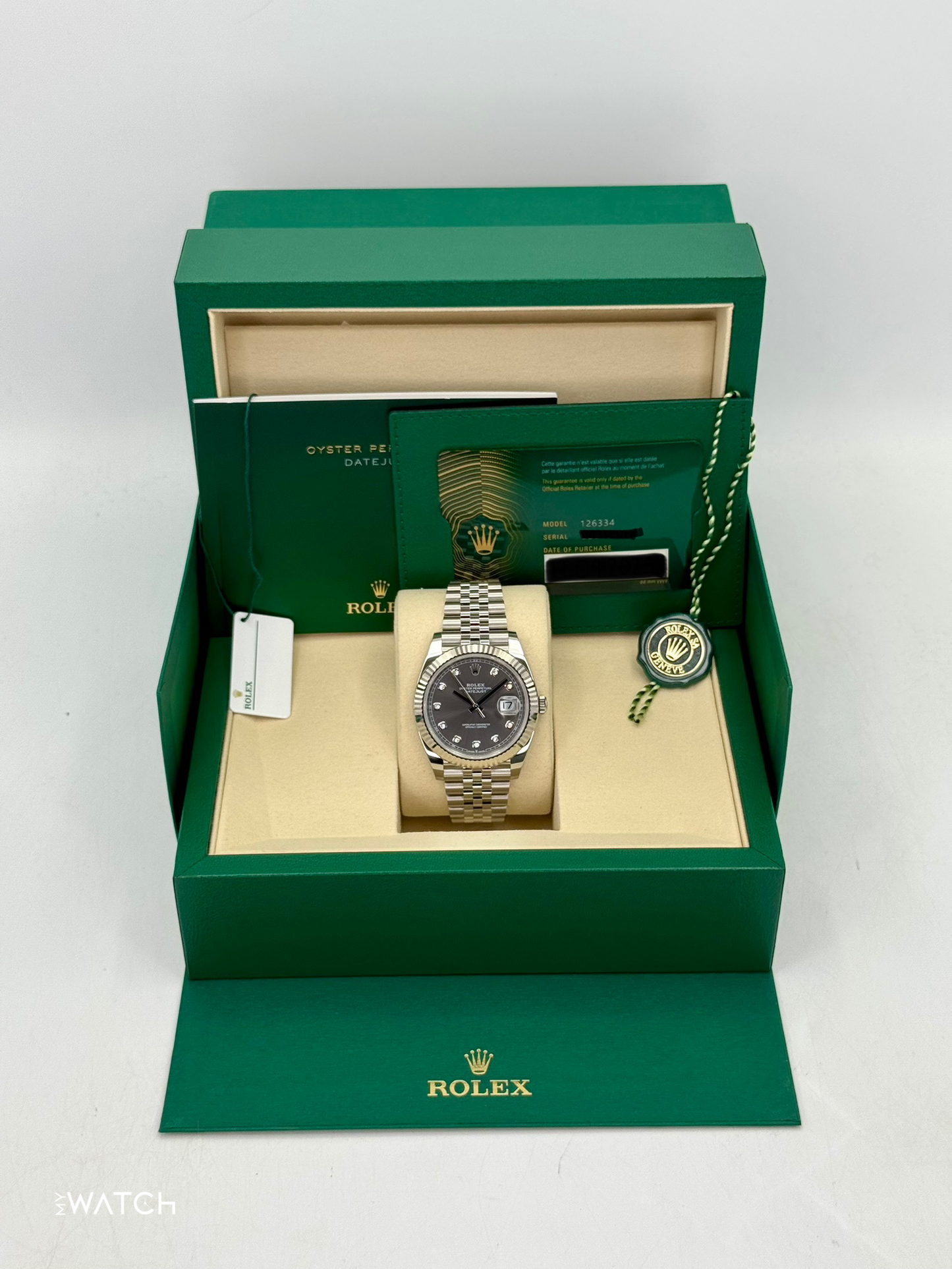 NEW 2025 Rolex Datejust 41mm 126334 Stainless Steel Jubilee Rhodium Diamond Dial