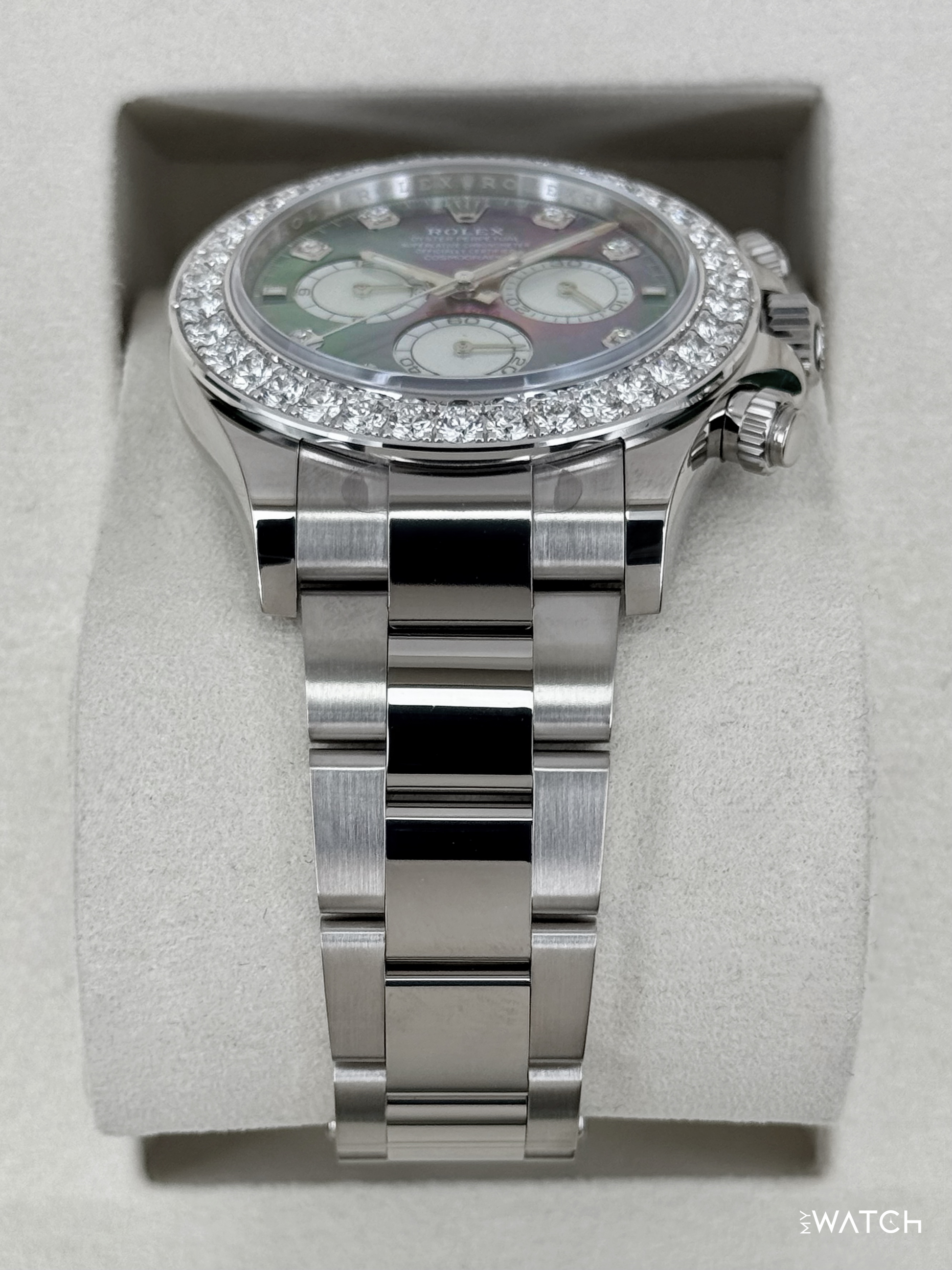 NEW 2025 Rolex Daytona 40mm 126579RBR Mother of Pearl Diamond Dial (STICKERED) - MyWatchLLC