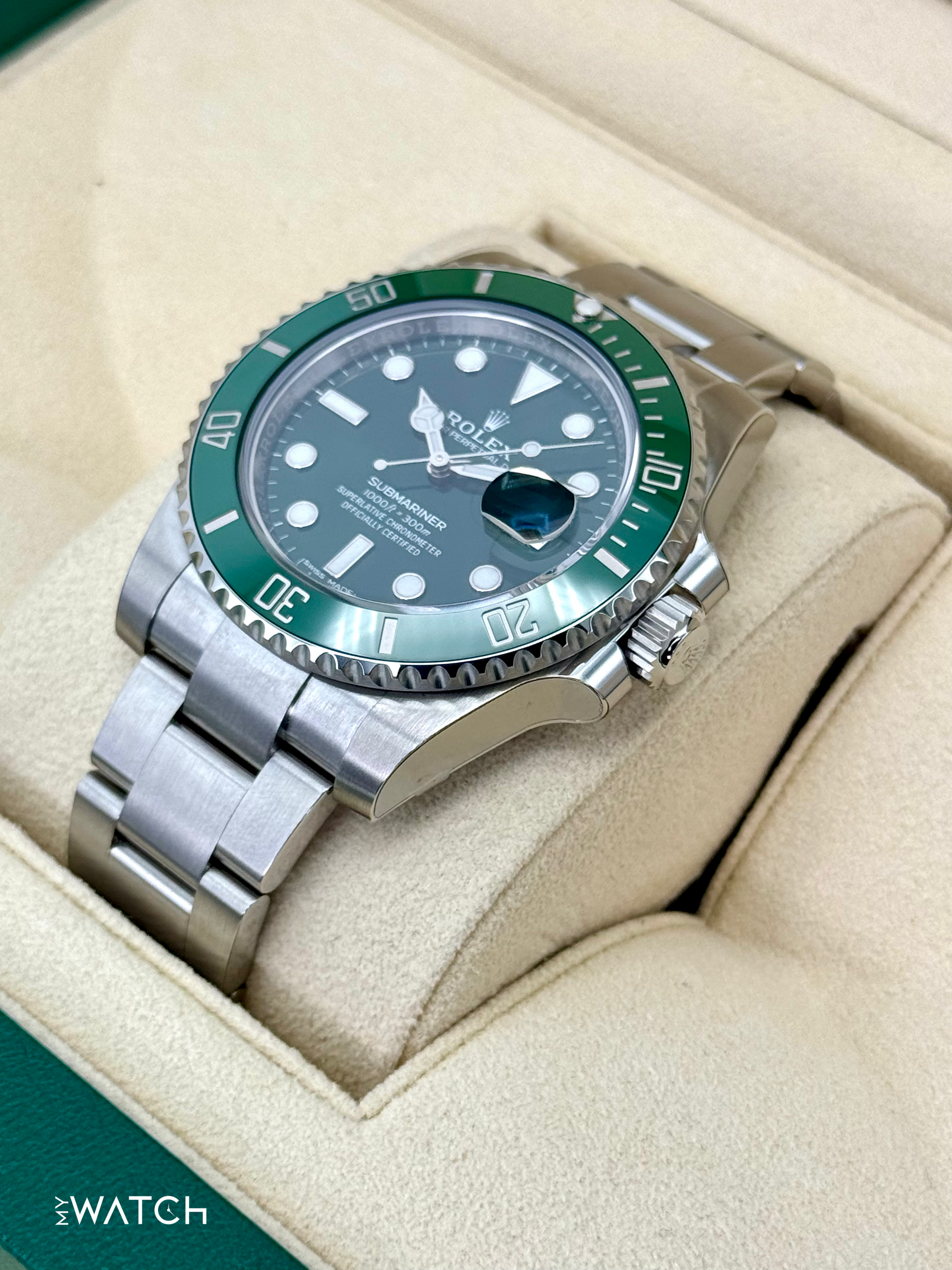 NEW OLD STOCK 2020 Rolex Submariner “Hulk” 40mm 116610LV Green Dial (STICKERED) - MyWatchLLC