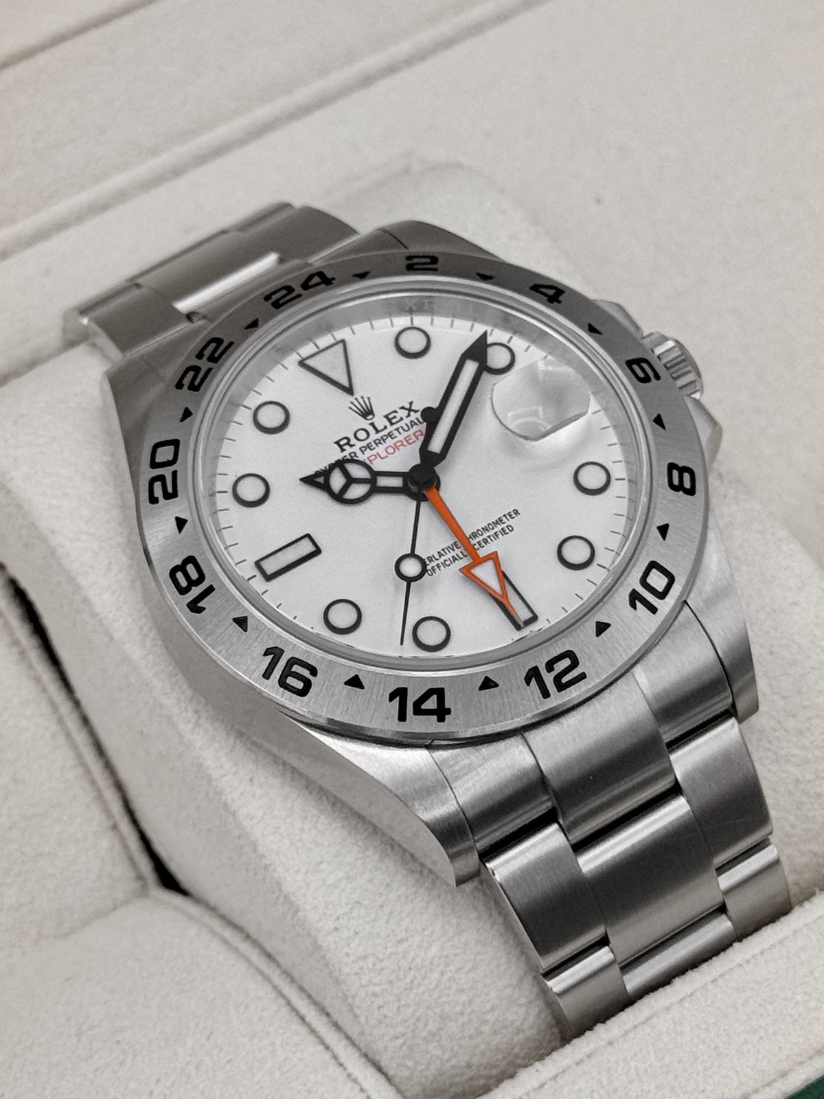 2024 Rolex Explorer II 42mm 226570 Stainless Steel Polar White Dial