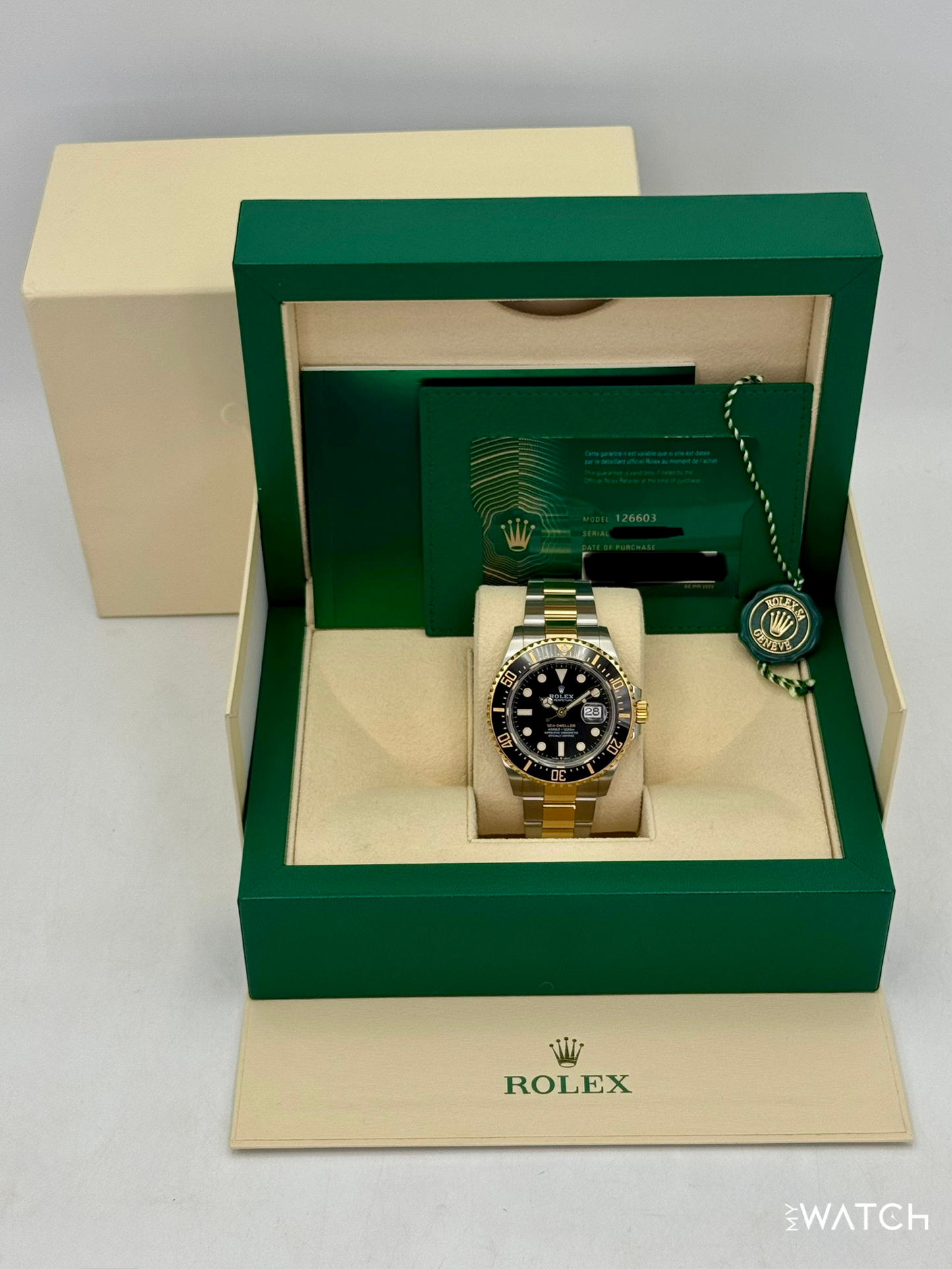 2022 Rolex Sea-Dweller 43mm 126603 Two-Tone Black Dial - MyWatchLLC